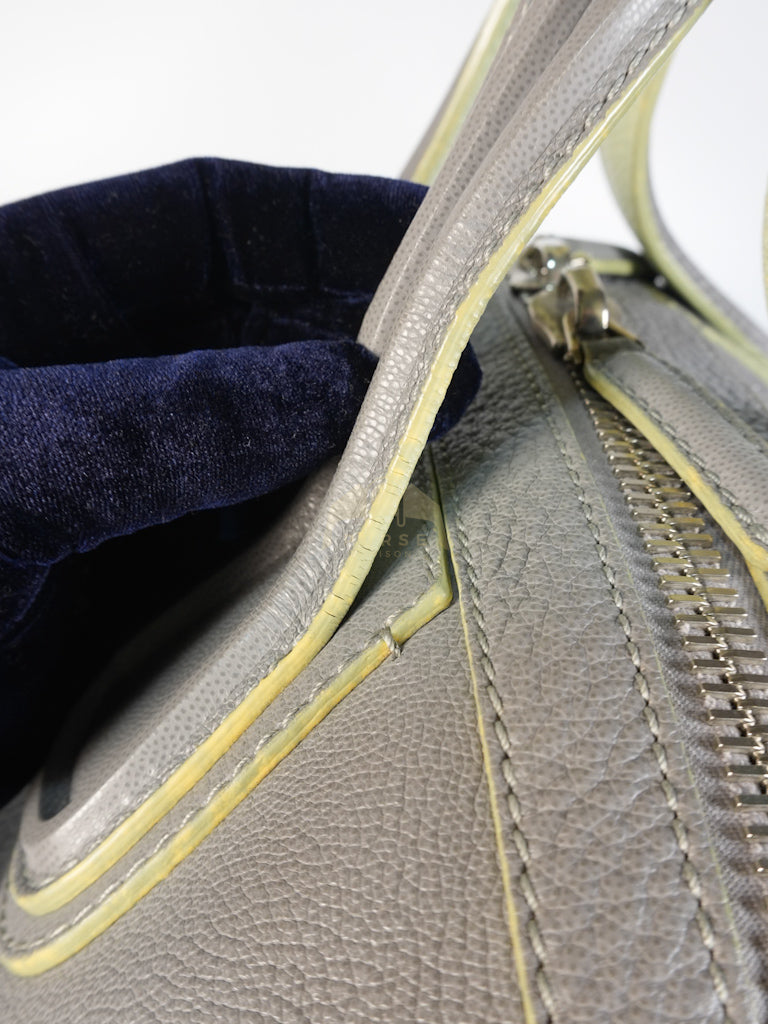 Nightingale in Large Gray Grained Calfskin Leather Shoulder Bag | Purse Maison Luxury Bags Shop