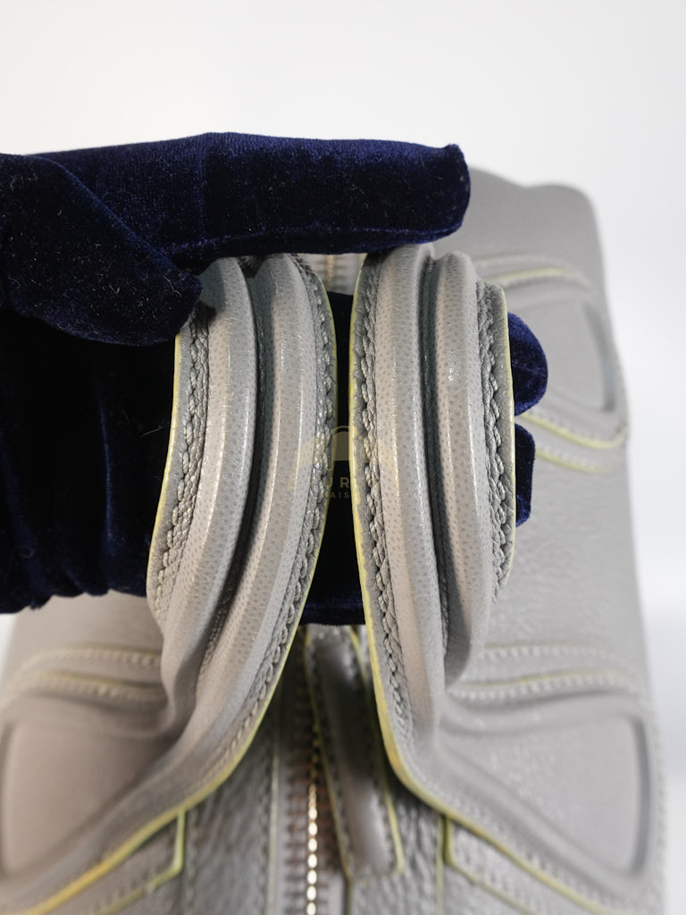 Nightingale in Large Gray Grained Calfskin Leather Shoulder Bag | Purse Maison Luxury Bags Shop