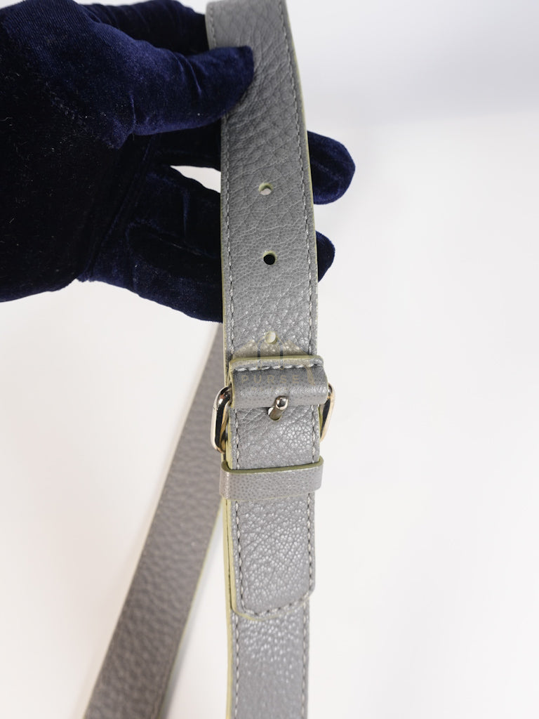 Nightingale in Large Gray Grained Calfskin Leather Shoulder Bag | Purse Maison Luxury Bags Shop