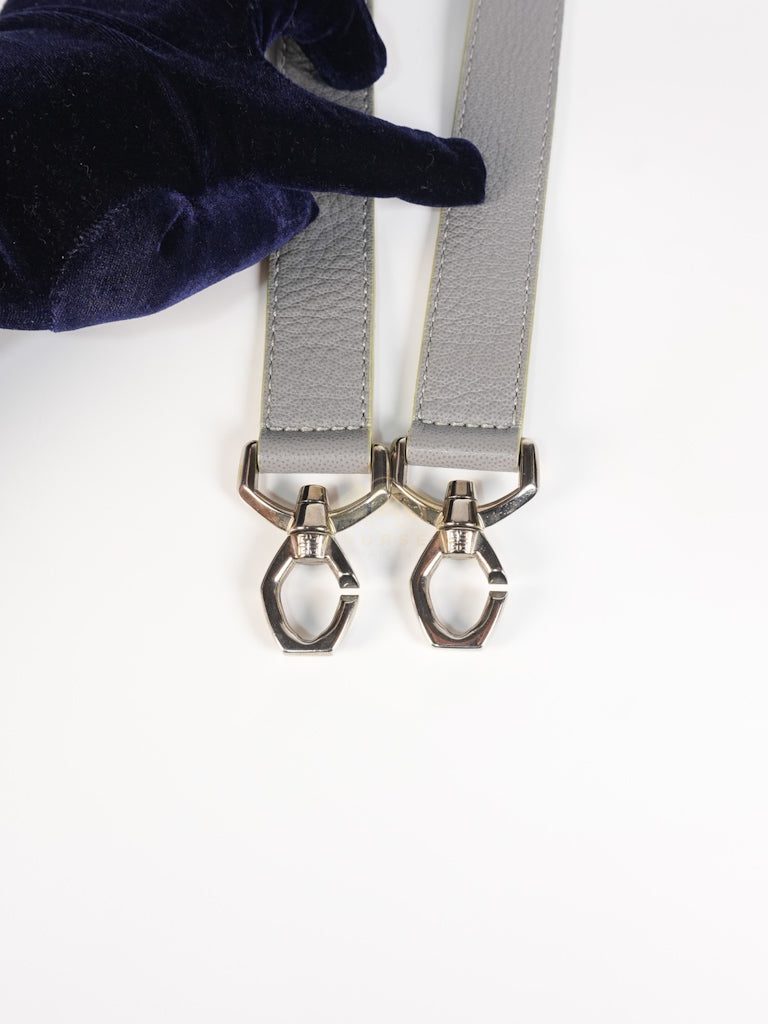 Nightingale in Large Gray Grained Calfskin Leather Shoulder Bag | Purse Maison Luxury Bags Shop