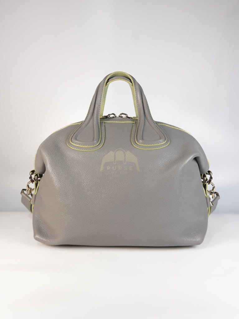 Nightingale in Large Gray Grained Calfskin Leather Shoulder Bag | Purse Maison Luxury Bags Shop