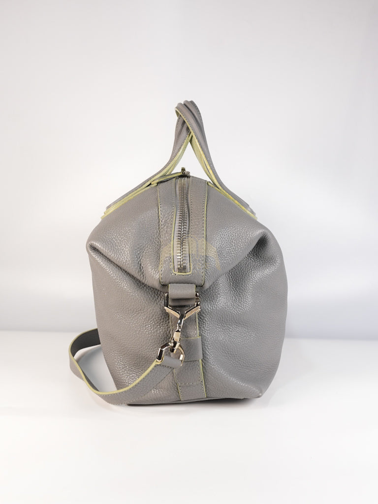 Nightingale in Large Gray Grained Calfskin Leather Shoulder Bag | Purse Maison Luxury Bags Shop