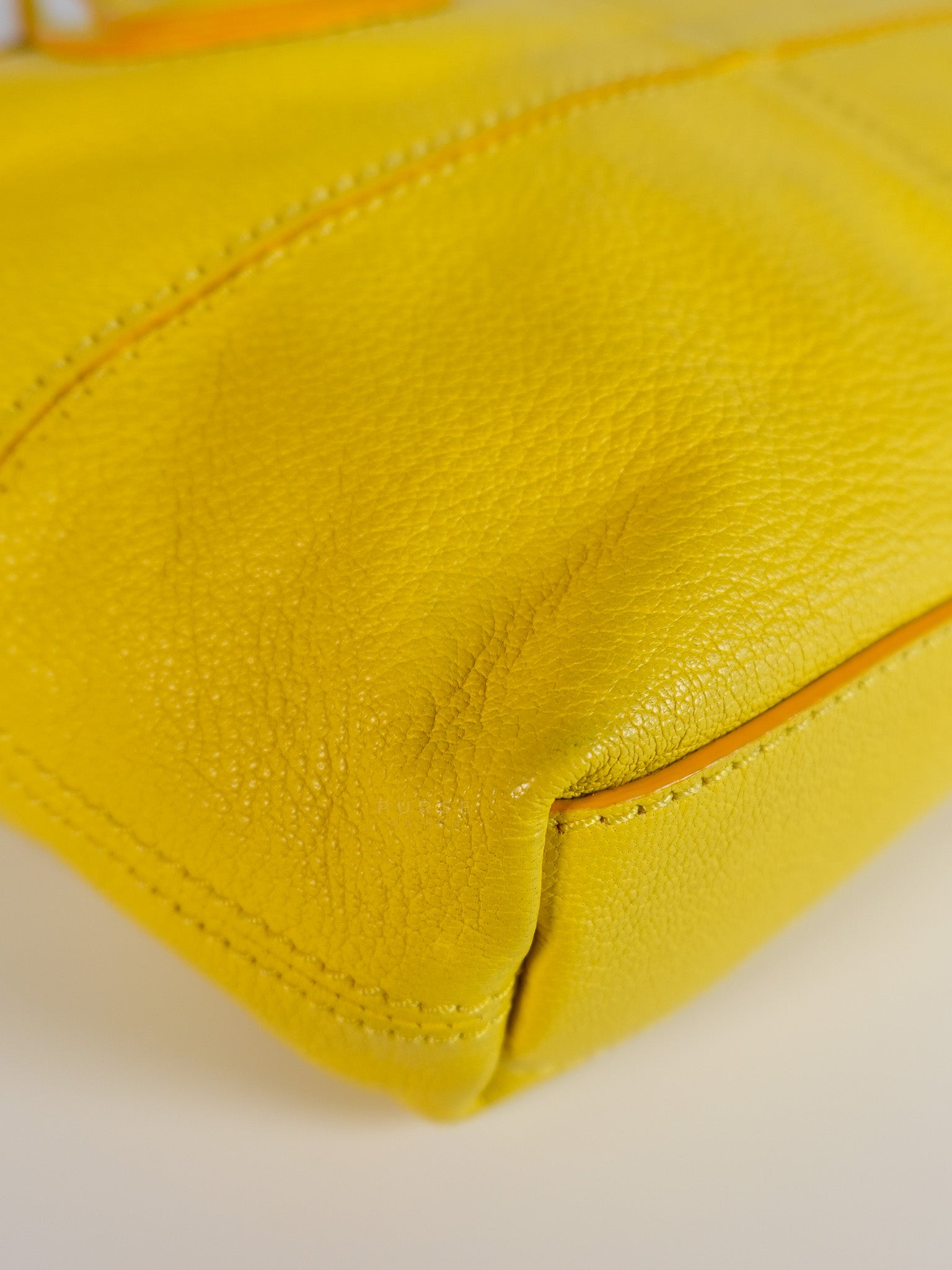Nightingale Mini Crossbody Bag in Yellow Calfskin Leather | Purse Maison Luxury Bags Shop