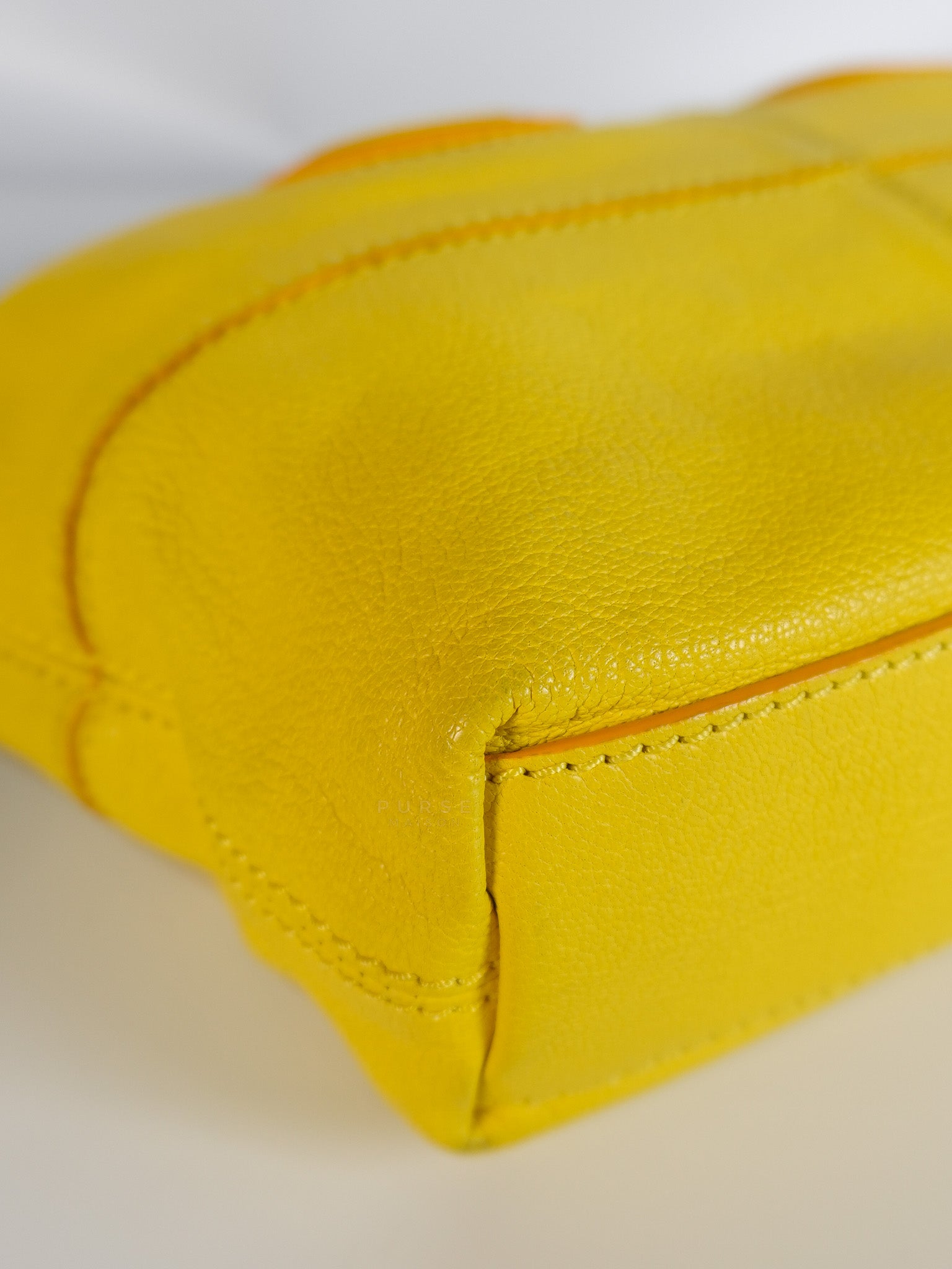 Nightingale Mini Crossbody Bag in Yellow Calfskin Leather | Purse Maison Luxury Bags Shop