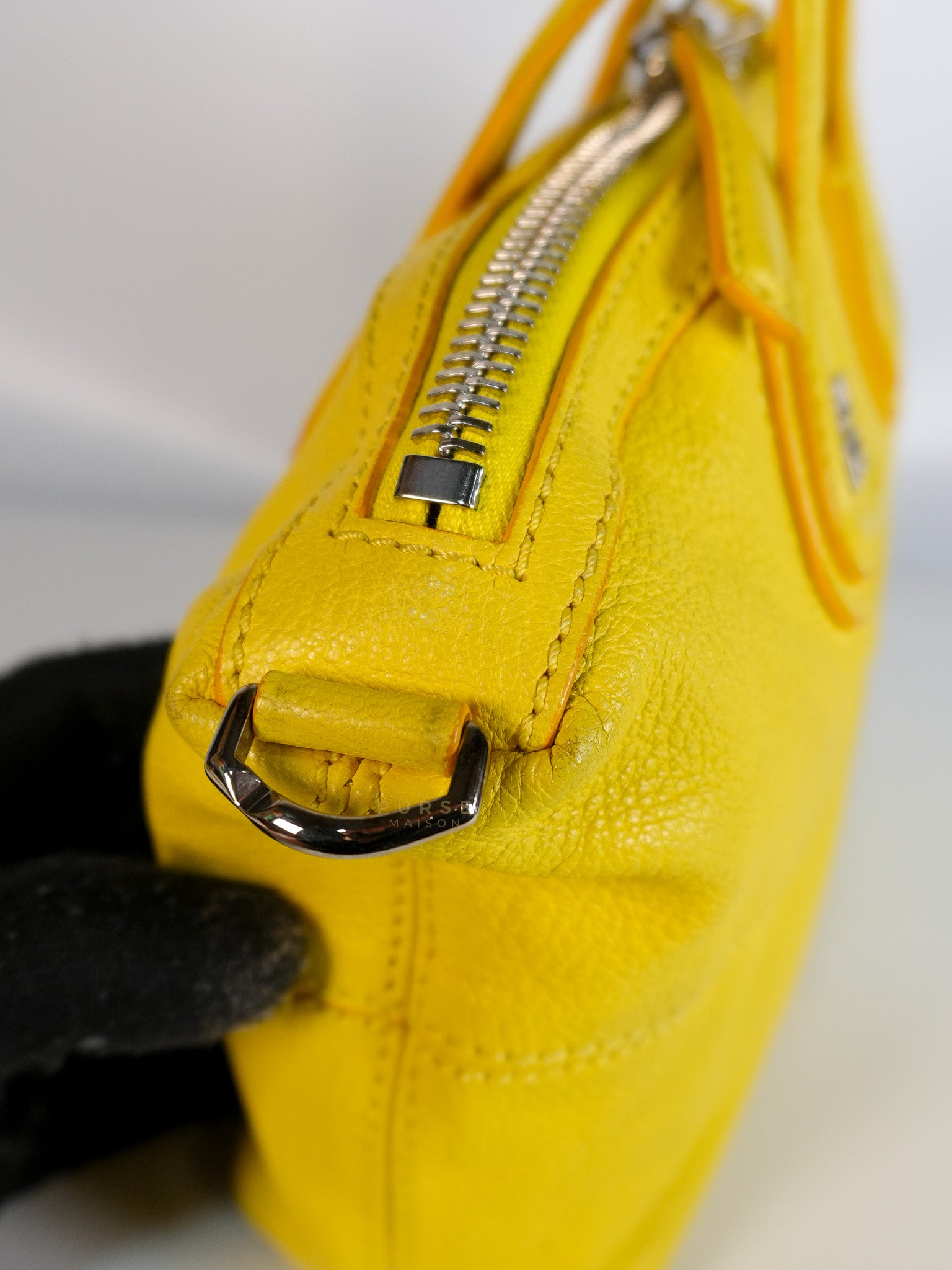 Nightingale Mini Crossbody Bag in Yellow Calfskin Leather | Purse Maison Luxury Bags Shop