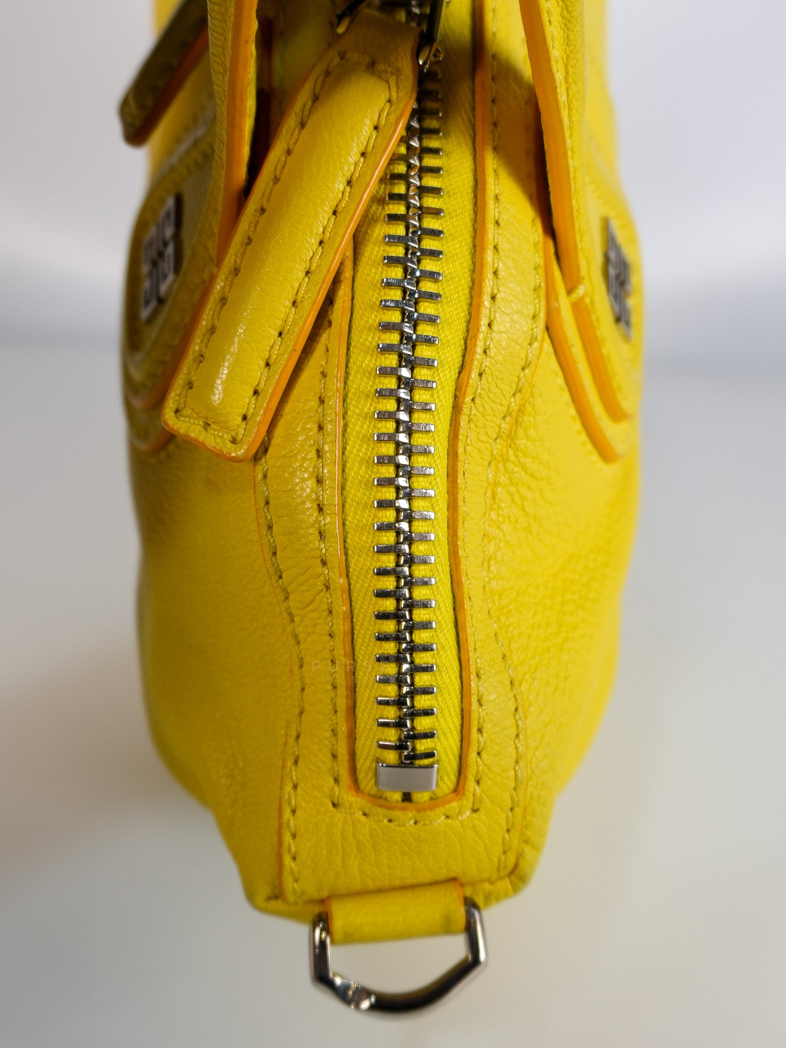 Nightingale Mini Crossbody Bag in Yellow Calfskin Leather | Purse Maison Luxury Bags Shop