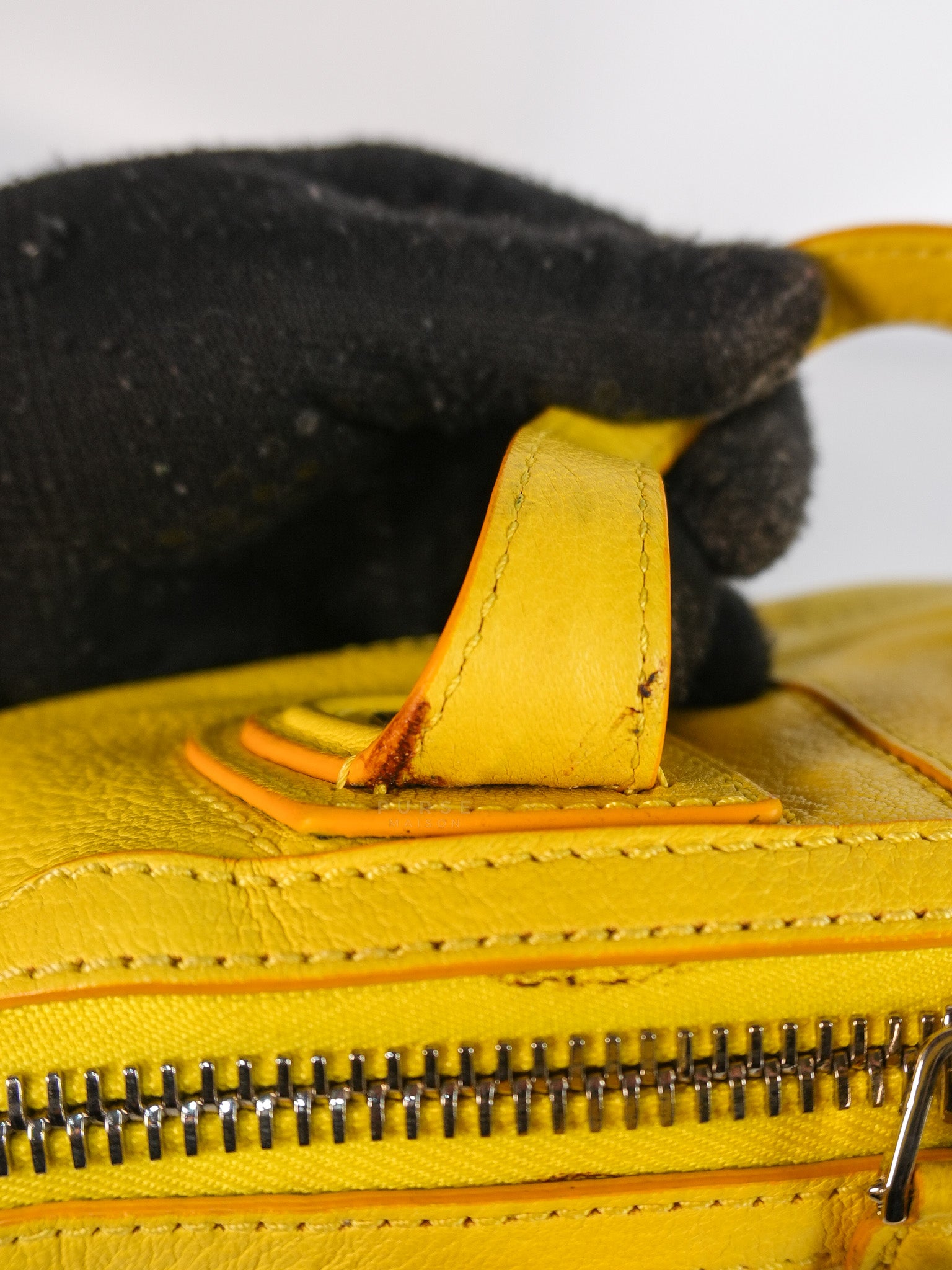 Nightingale Mini Crossbody Bag in Yellow Calfskin Leather | Purse Maison Luxury Bags Shop