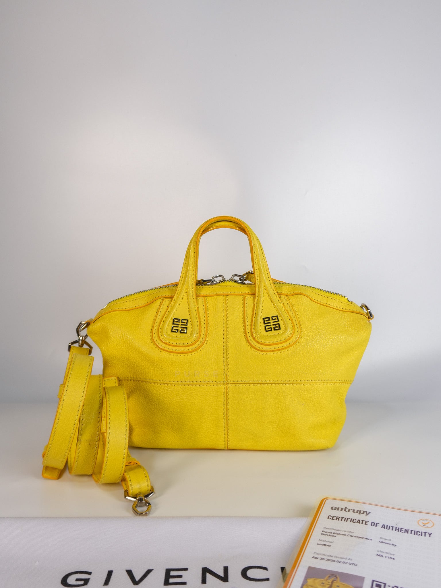 Nightingale Mini Crossbody Bag in Yellow Calfskin Leather | Purse Maison Luxury Bags Shop