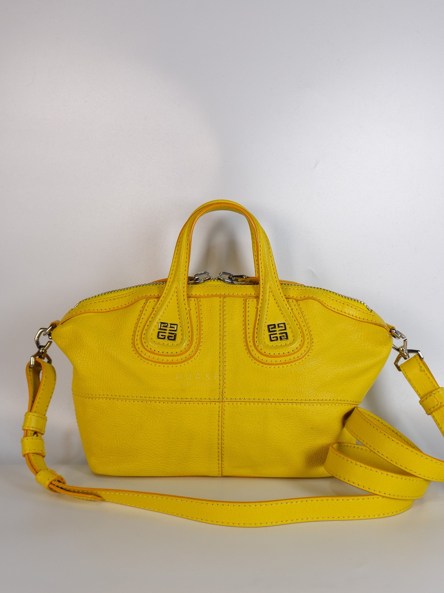 Nightingale Mini Crossbody Bag in Yellow Calfskin Leather | Purse Maison Luxury Bags Shop
