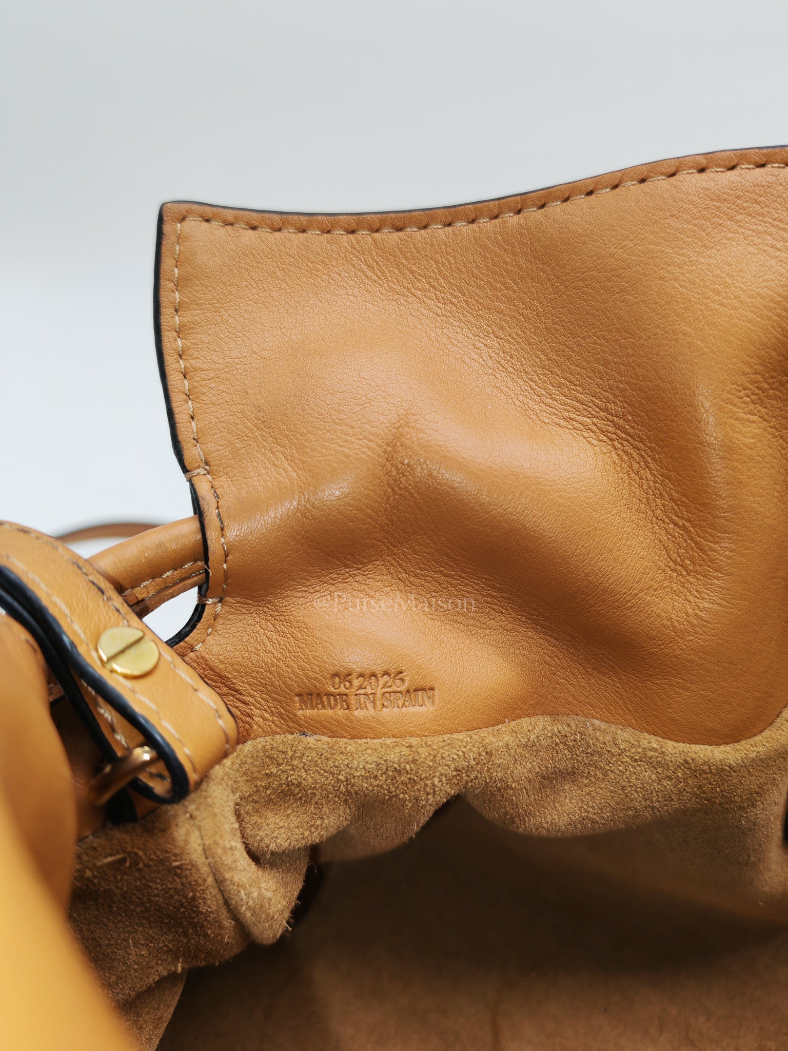 Flamenco Mini Knot Clutch Bag in Tan Calfskin Leather
