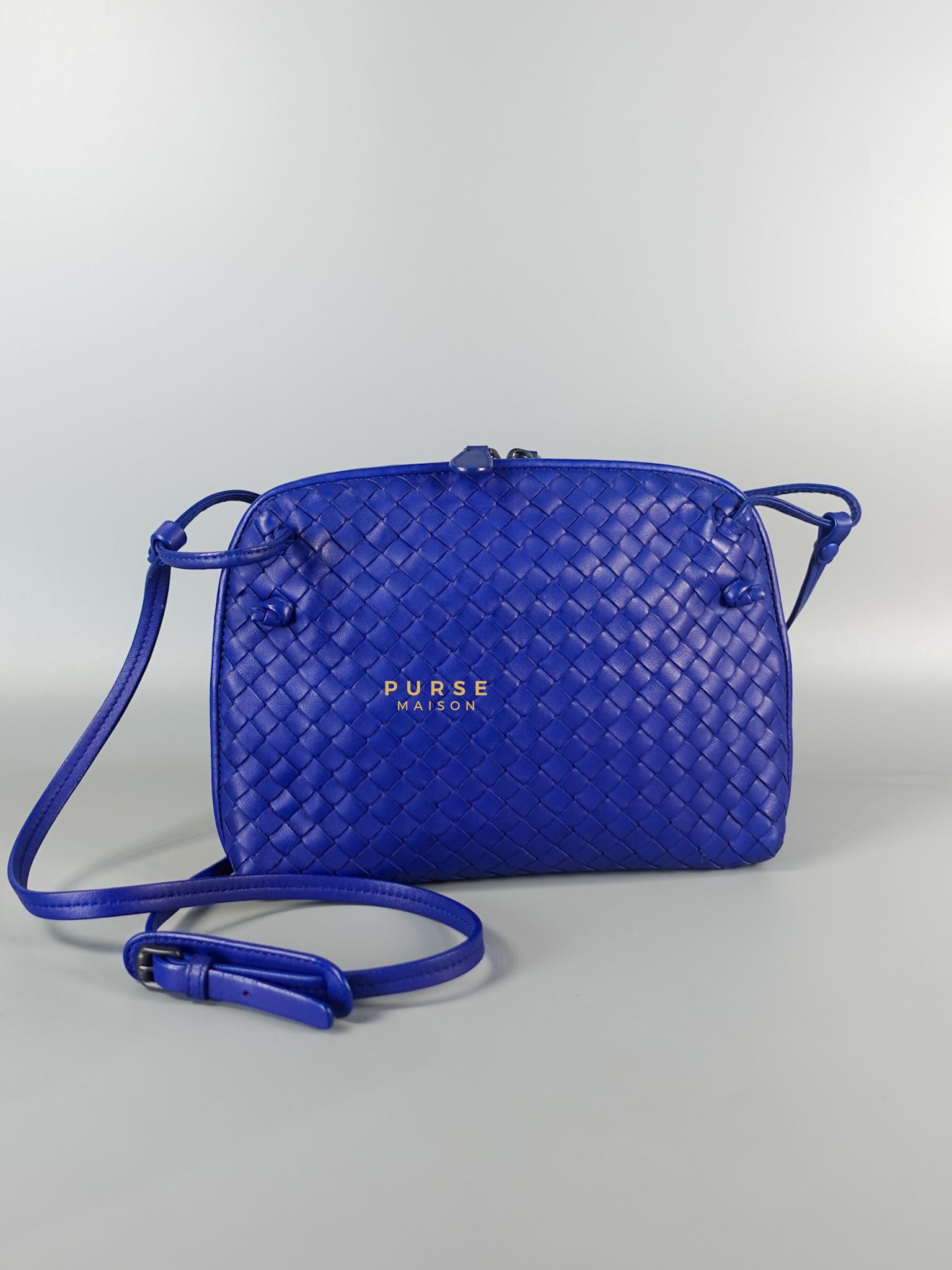 Nodini Crossbody Bag Intrecciato Nappa Small Blue | Purse Maison Luxury Bags Shop