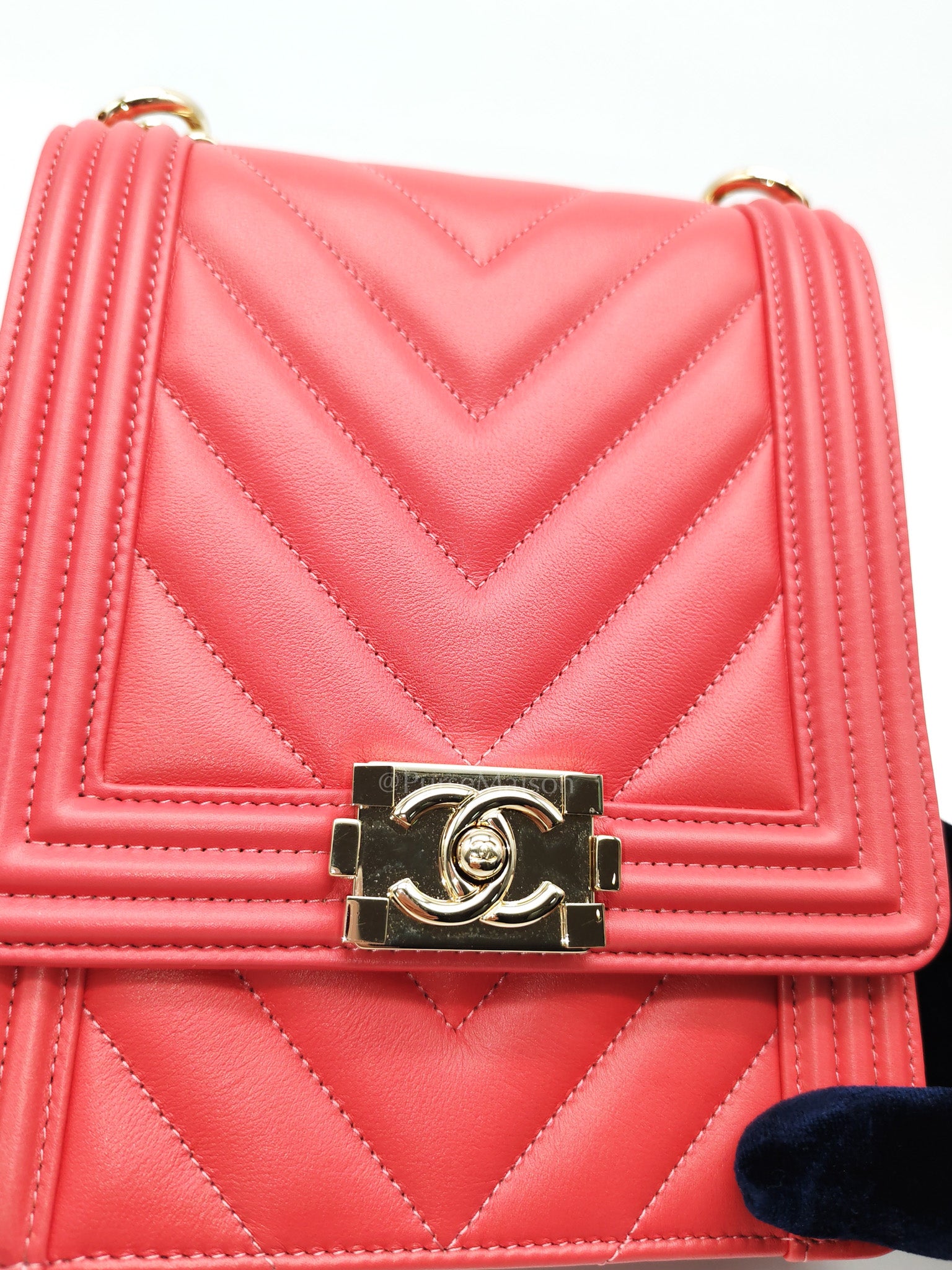 North South Boy Bag in Pink Lambskin Leather and Light Gold Hardware Series 29 | Purse Maison Luxury Bags Shop
