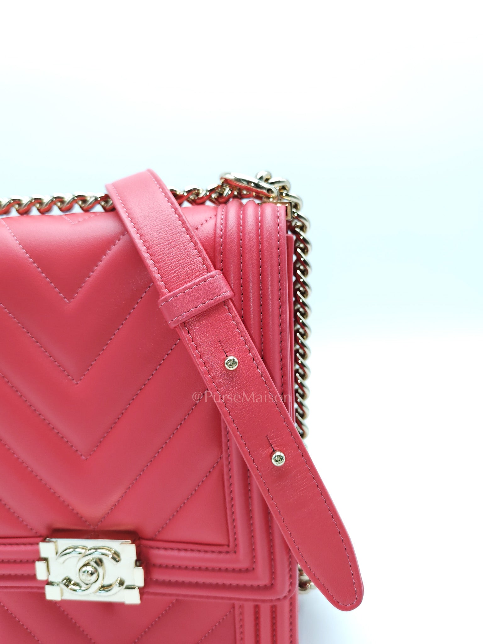 North South Boy Bag in Pink Lambskin Leather and Light Gold Hardware Series 29 | Purse Maison Luxury Bags Shop