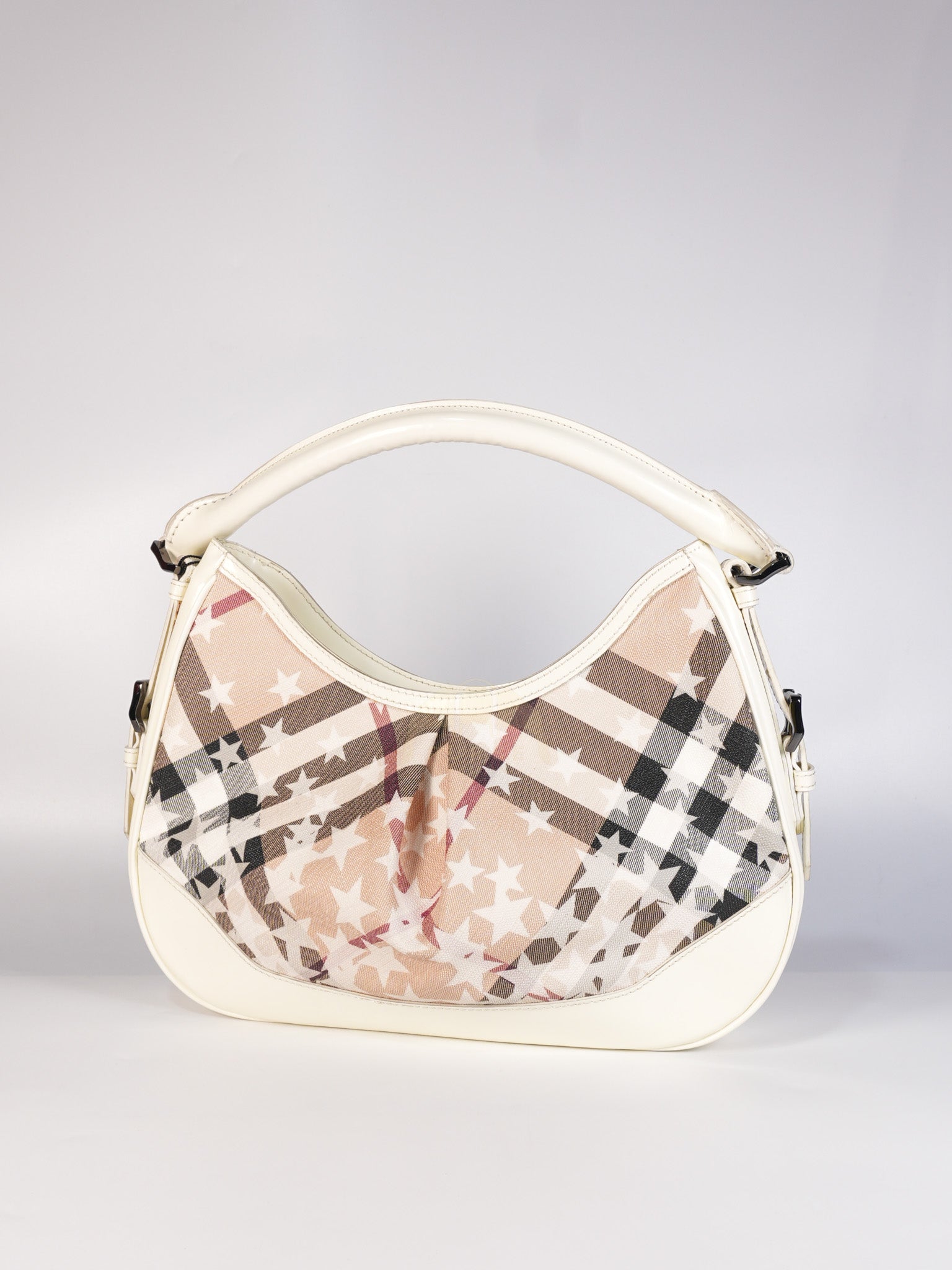 Nova Stars Printed Coated in White Patent Leather Shoulder Bag | Purse Maison Luxury Bags Shop