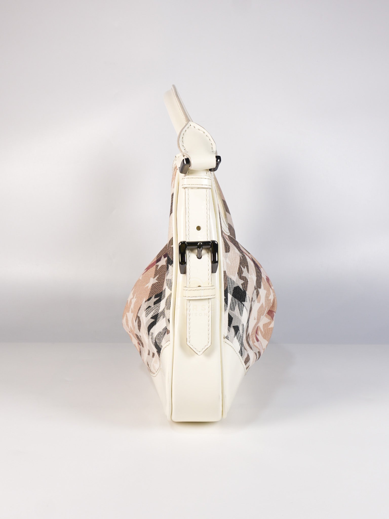 Nova Stars Printed Coated in White Patent Leather Shoulder Bag | Purse Maison Luxury Bags Shop