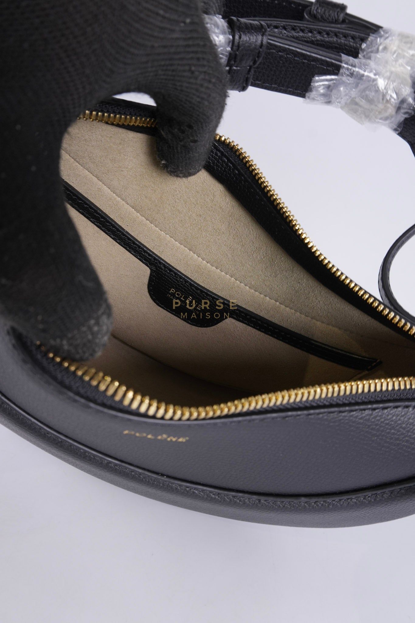 Numero Dix Black (Noir) in Graine Leather | Purse Maison Luxury Bags Shop