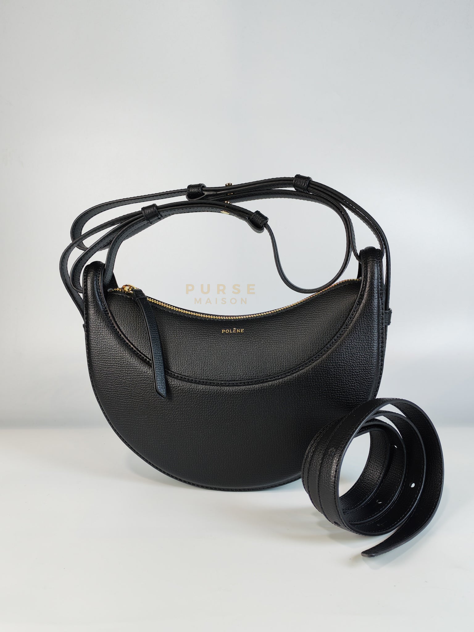 Numero Dix Black (Noir) in Graine Leather | Purse Maison Luxury Bags Shop