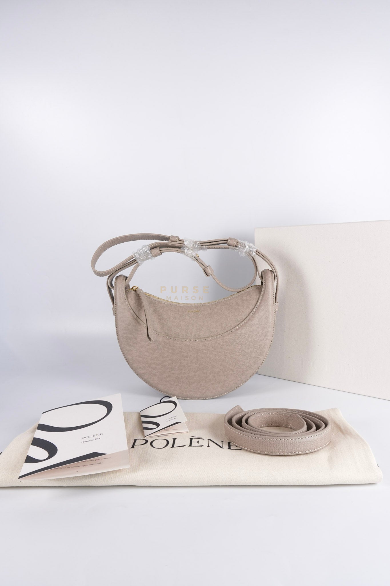 Numero Dix In Taupe Graine Leather | Purse Maison Luxury Bags Shop