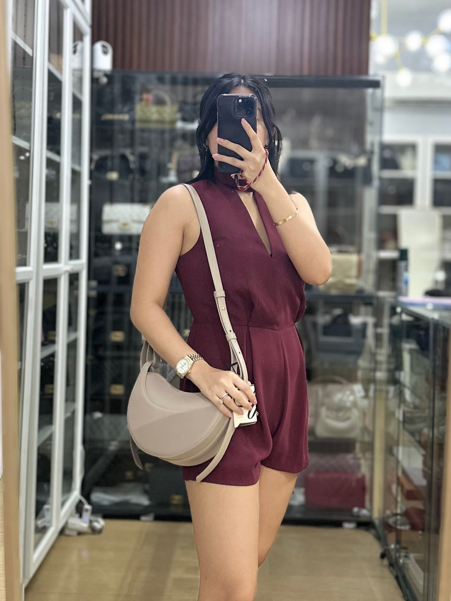 Numero Dix In Taupe Graine Leather | Purse Maison Luxury Bags Shop