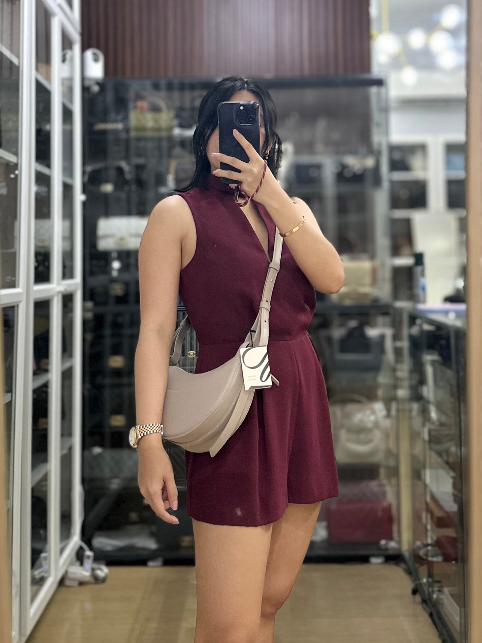 Numero Dix In Taupe Graine Leather | Purse Maison Luxury Bags Shop