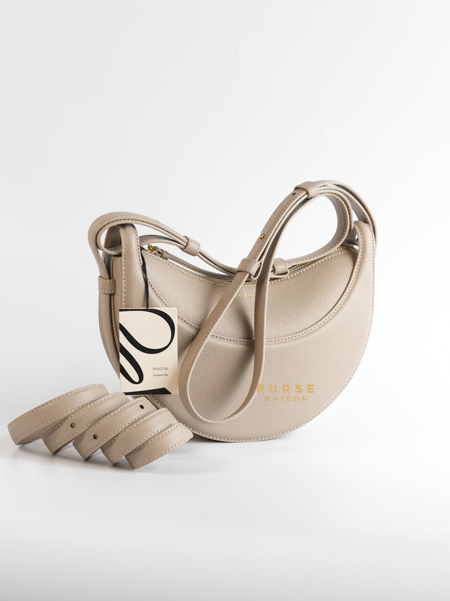 Numero Dix In Taupe Graine Leather | Purse Maison Luxury Bags Shop