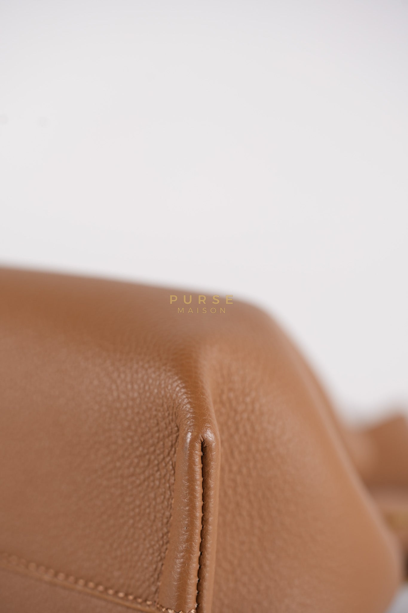 Numero Mini Bag in Caramel Calfskin Leather & Gold Hardware | Purse Maison Luxury Bags Shop