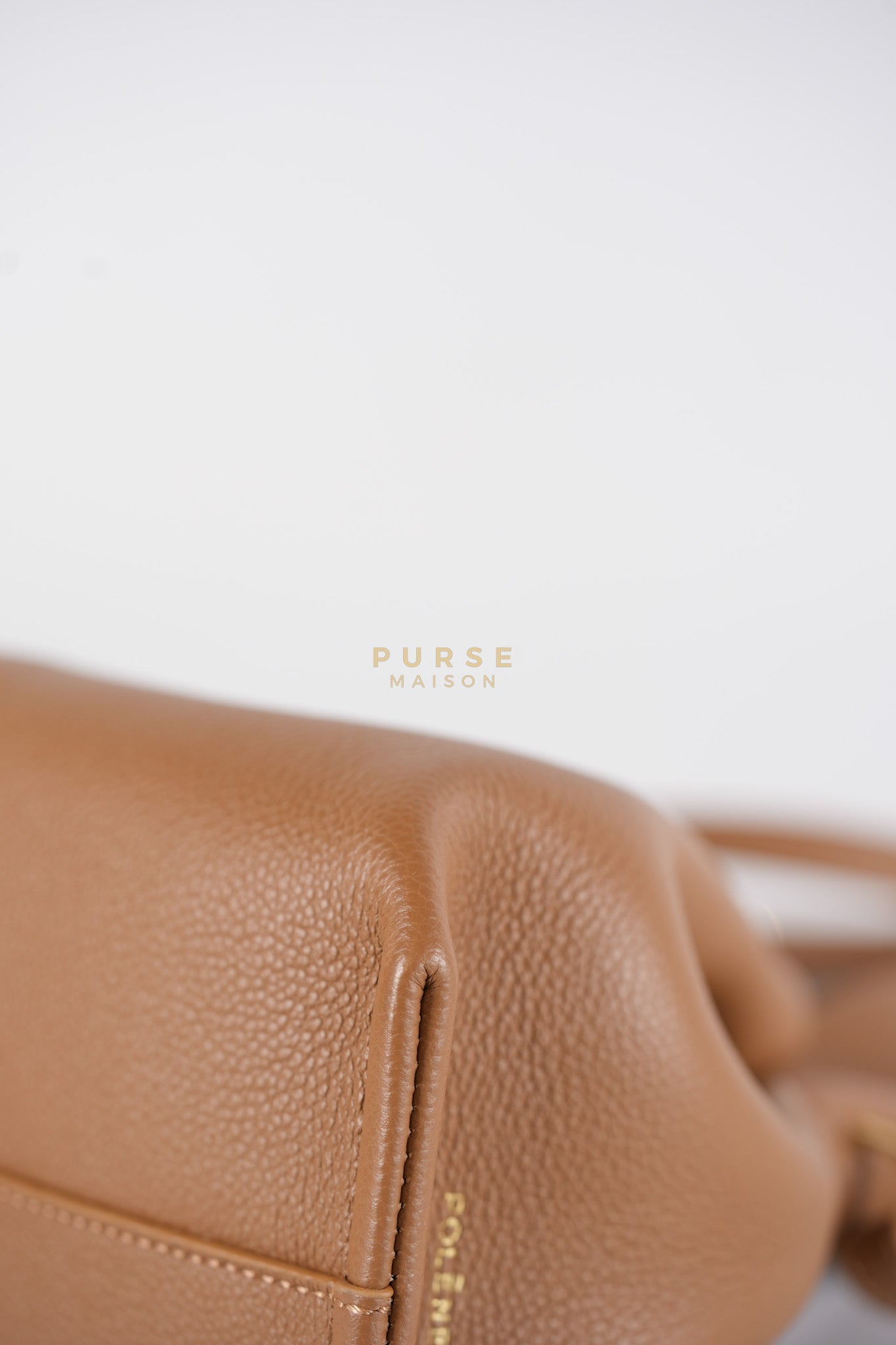 Numero Mini Bag in Caramel Calfskin Leather & Gold Hardware | Purse Maison Luxury Bags Shop