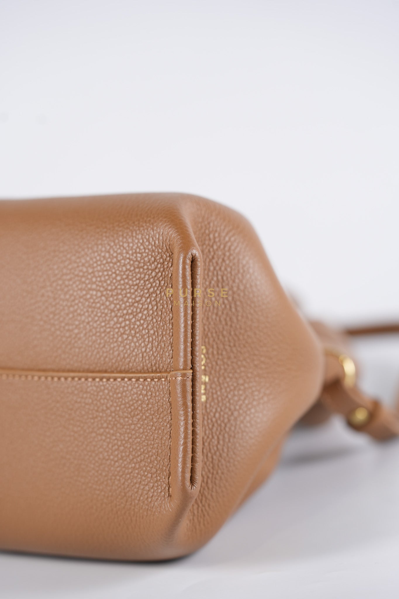 Numero Mini Bag in Caramel Calfskin Leather & Gold Hardware | Purse Maison Luxury Bags Shop