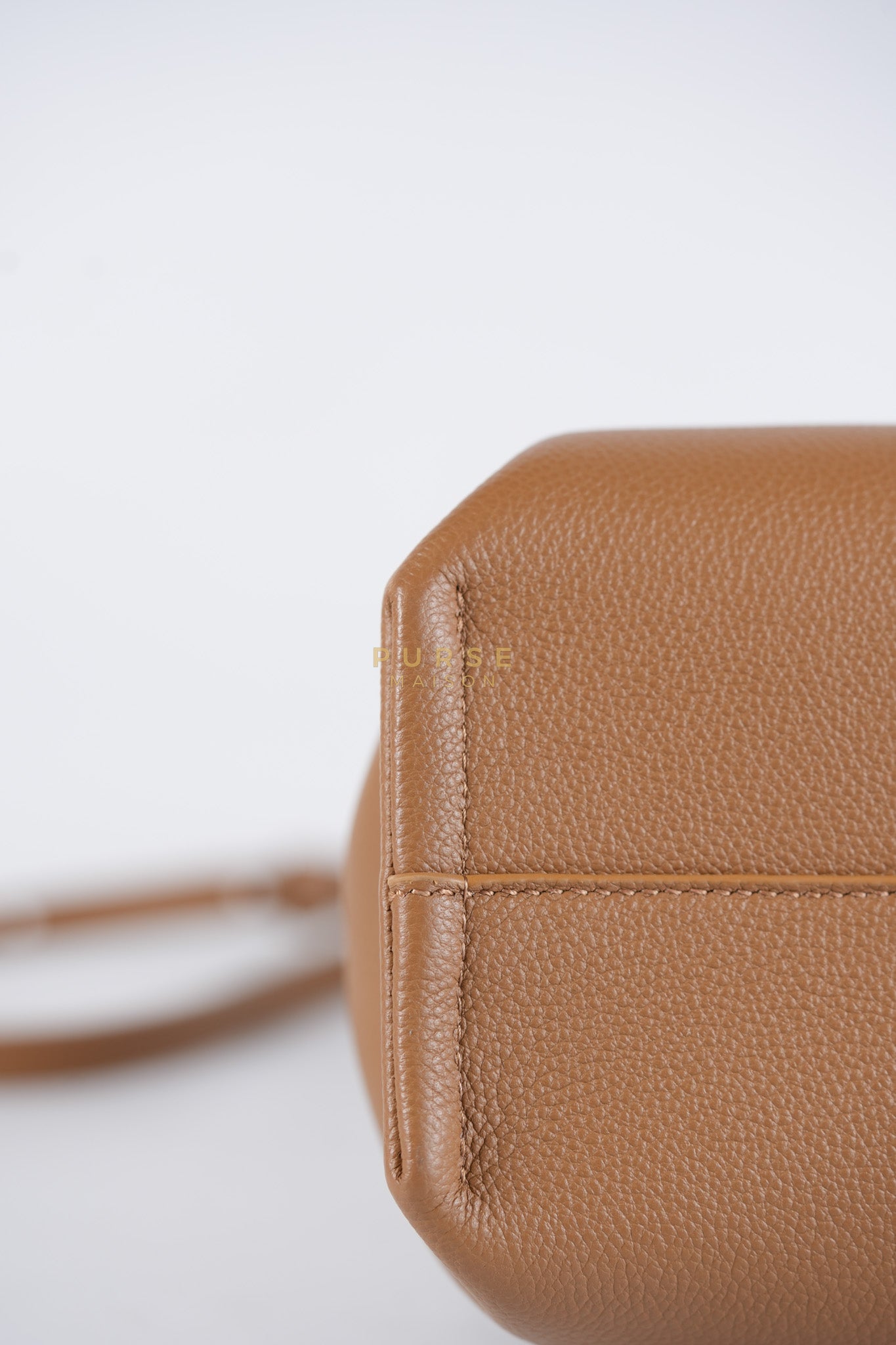 Numero Mini Bag in Caramel Calfskin Leather & Gold Hardware | Purse Maison Luxury Bags Shop