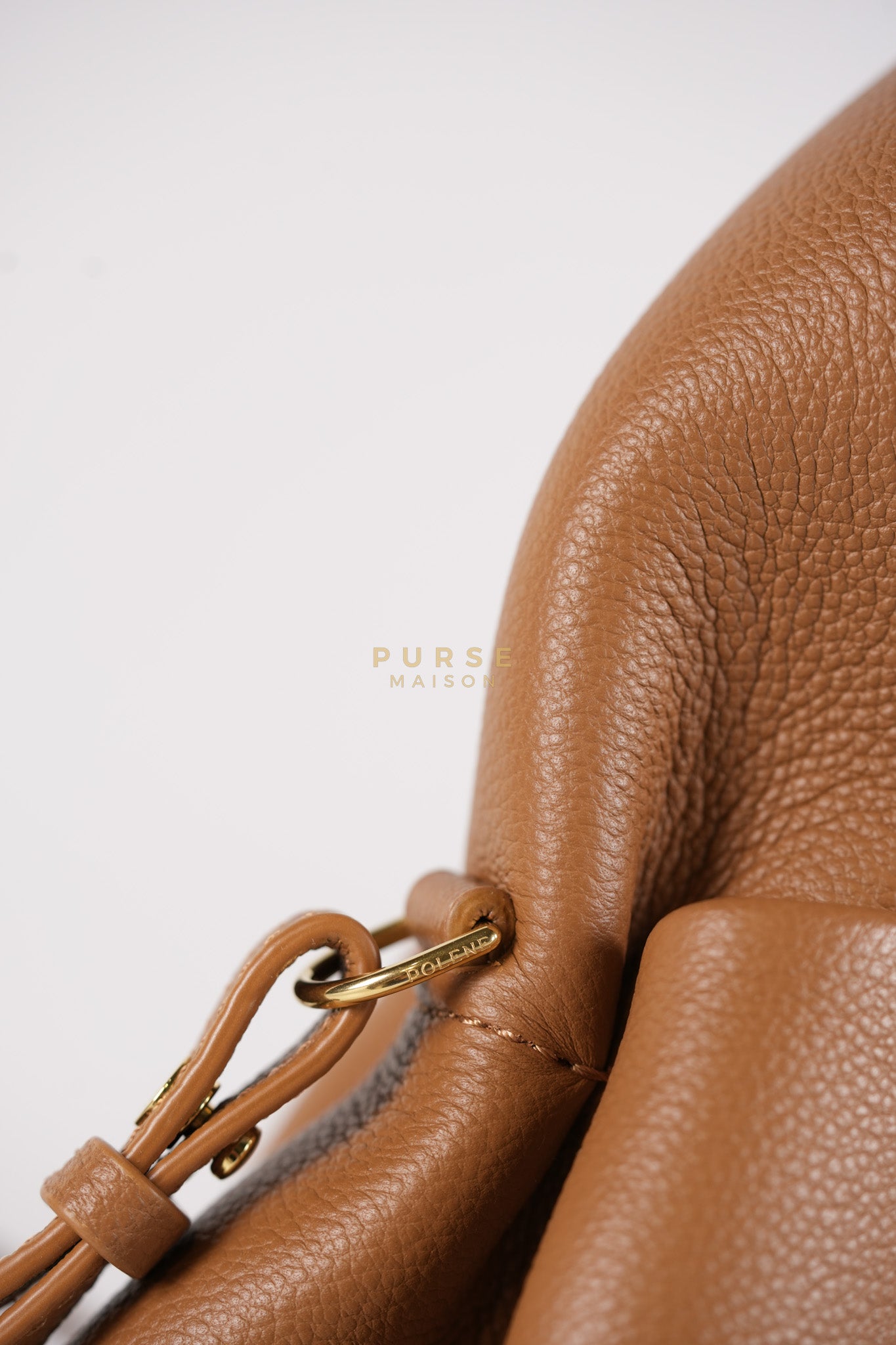 Numero Mini Bag in Caramel Calfskin Leather & Gold Hardware | Purse Maison Luxury Bags Shop