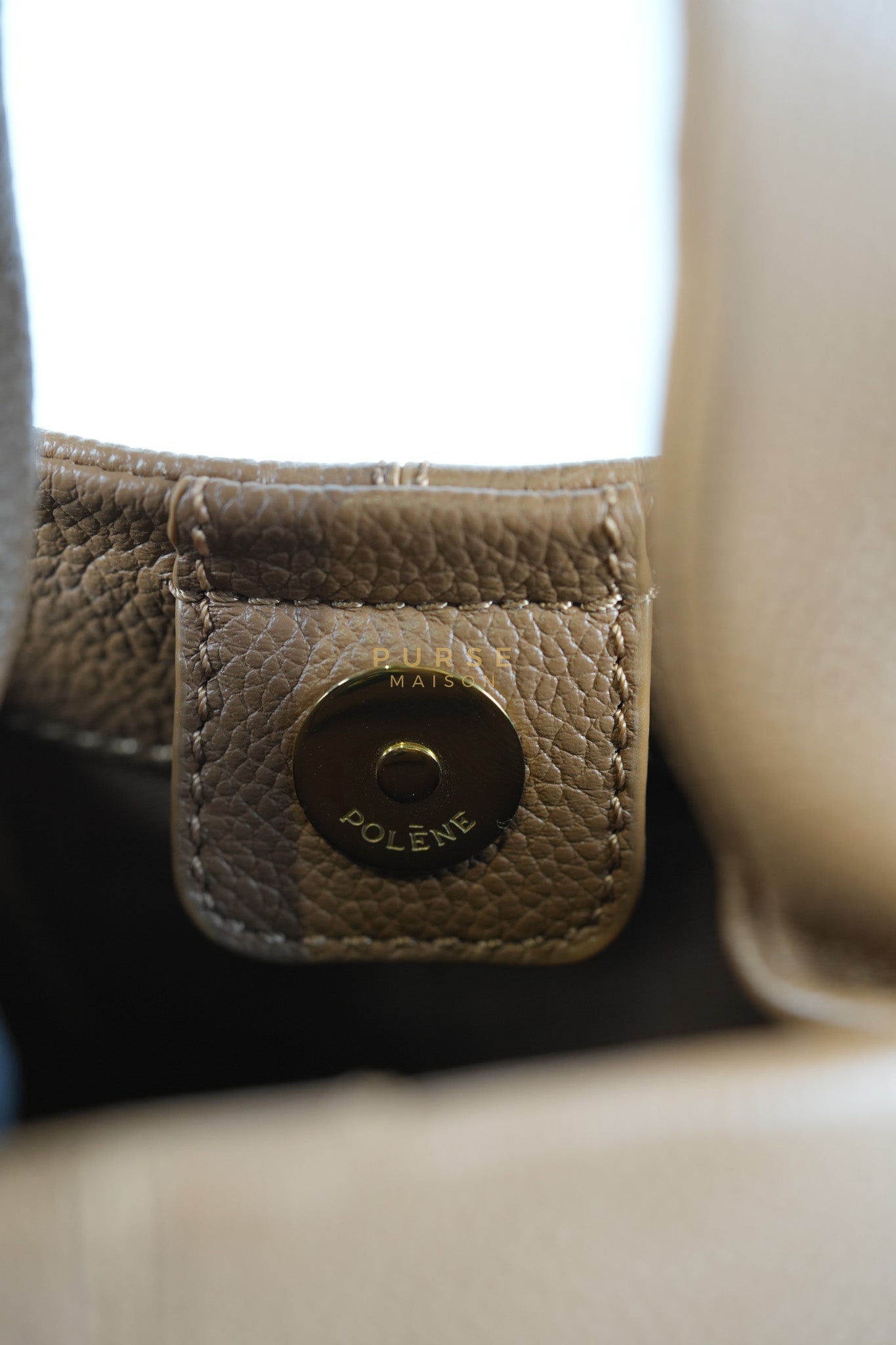 Numero Mini Bag in Caramel Calfskin Leather & Gold Hardware | Purse Maison Luxury Bags Shop