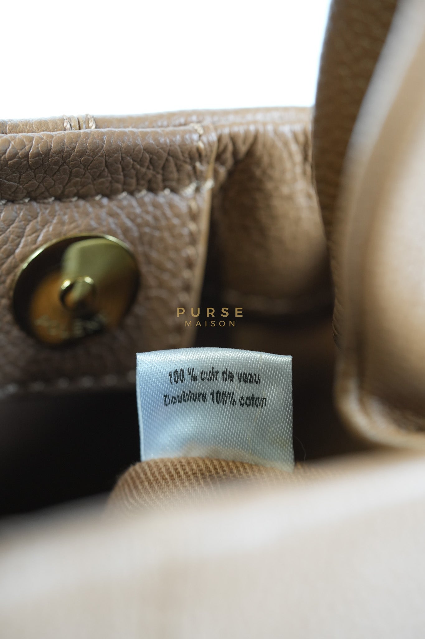 Numero Mini Bag in Caramel Calfskin Leather & Gold Hardware | Purse Maison Luxury Bags Shop