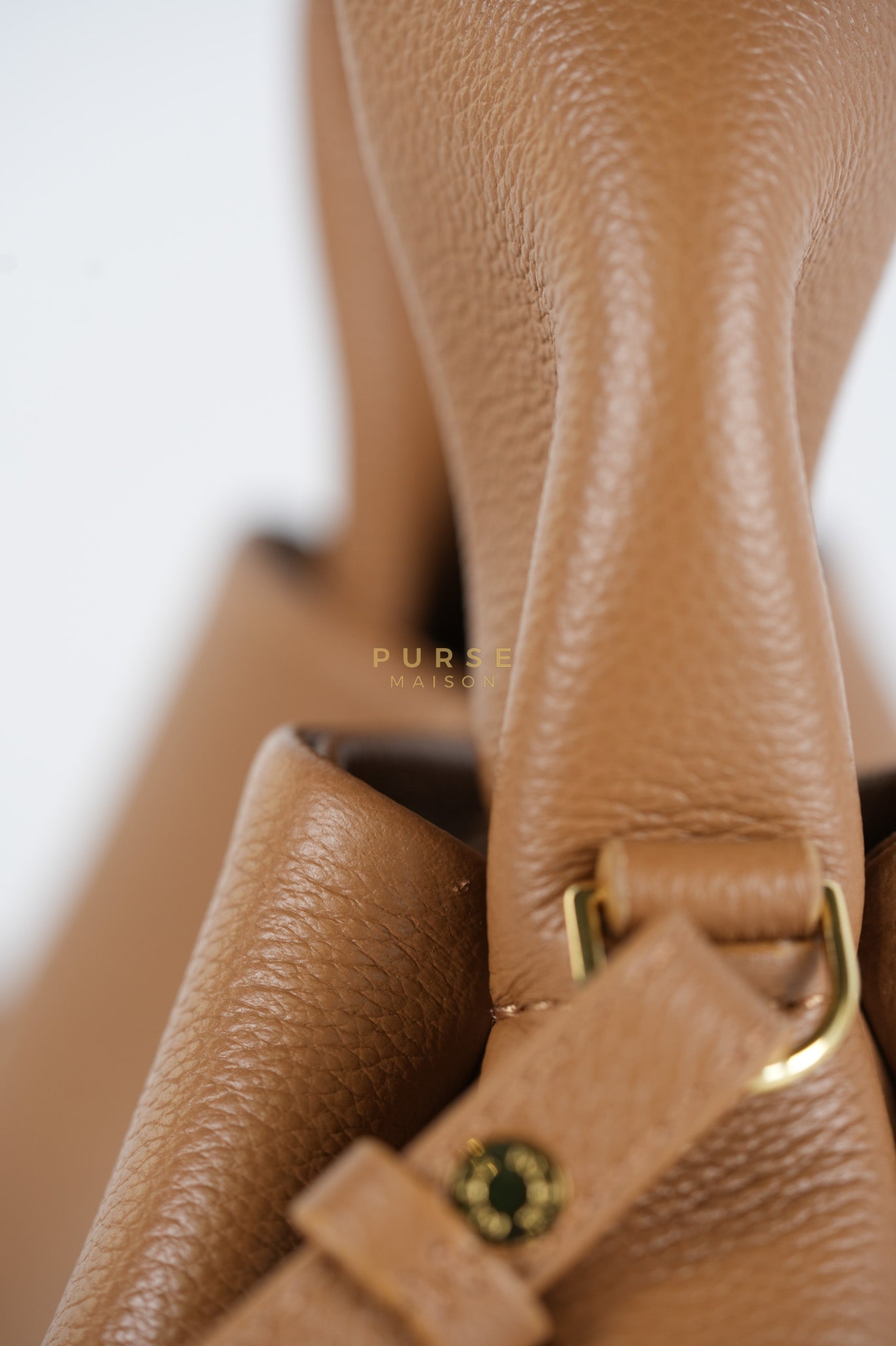 Numero Mini Bag in Caramel Calfskin Leather & Gold Hardware | Purse Maison Luxury Bags Shop