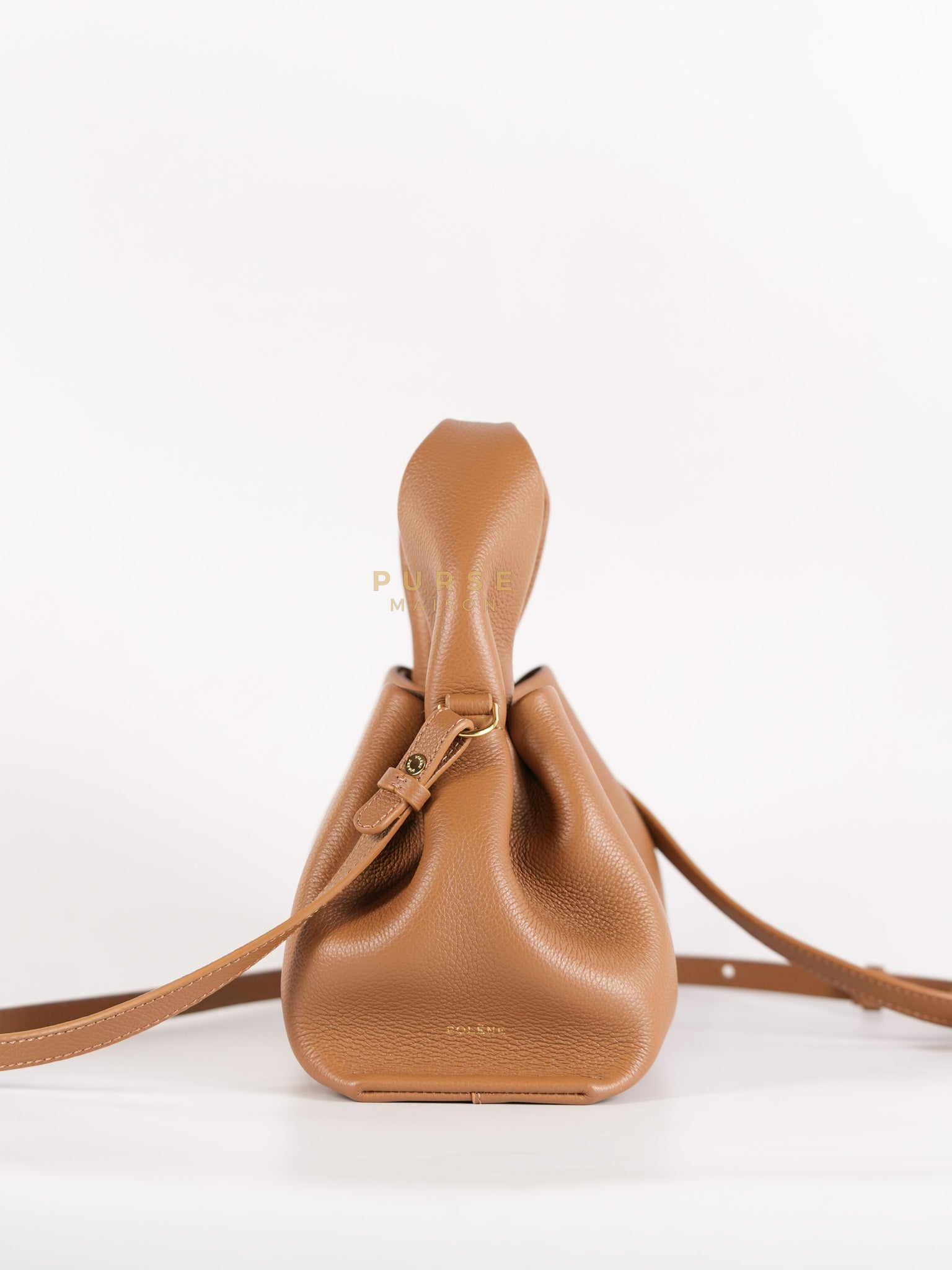 Numero Mini Bag in Caramel Calfskin Leather & Gold Hardware | Purse Maison Luxury Bags Shop