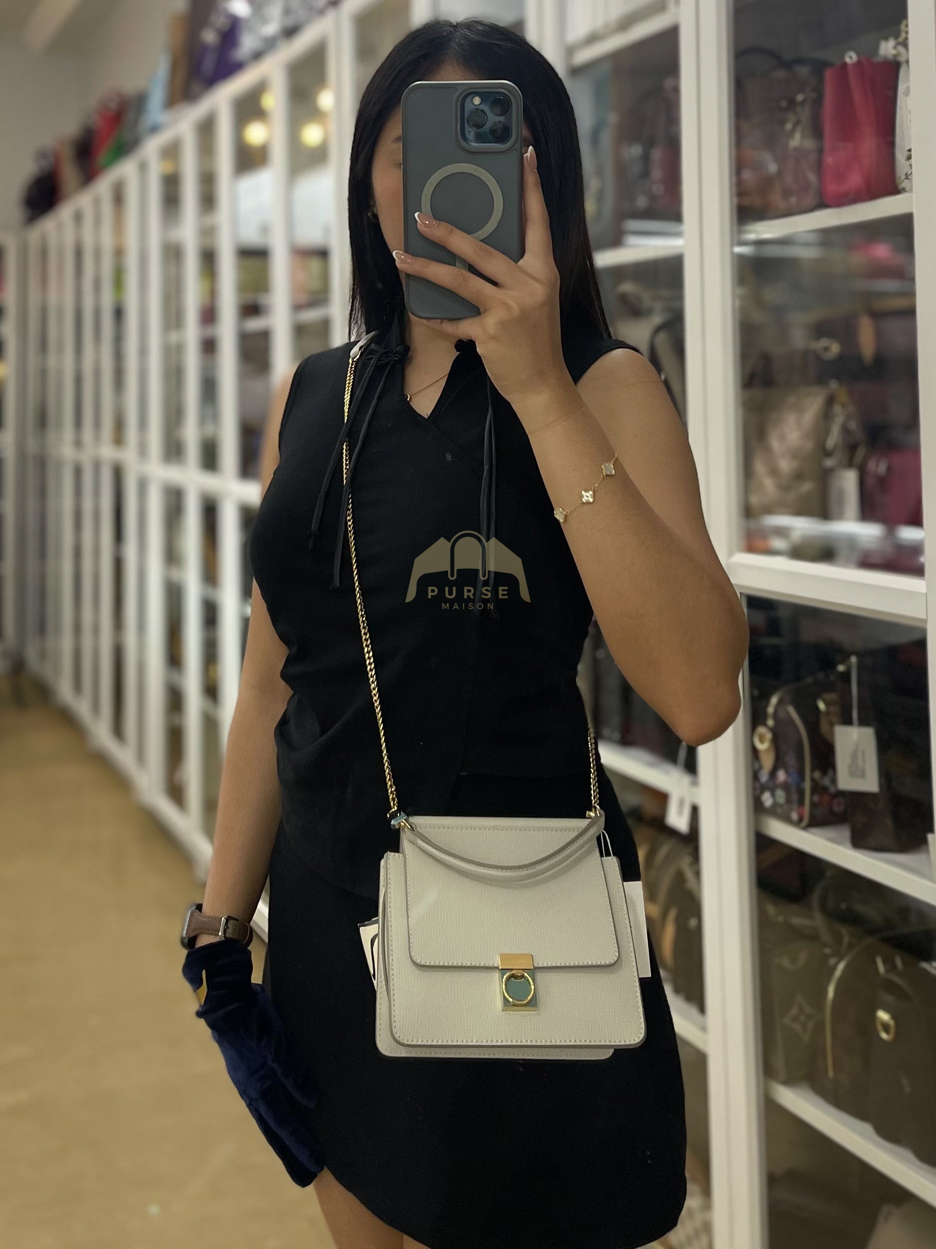 Numero Sept Mini in Craie Grane Leather | Purse Maison Luxury Bags Shop