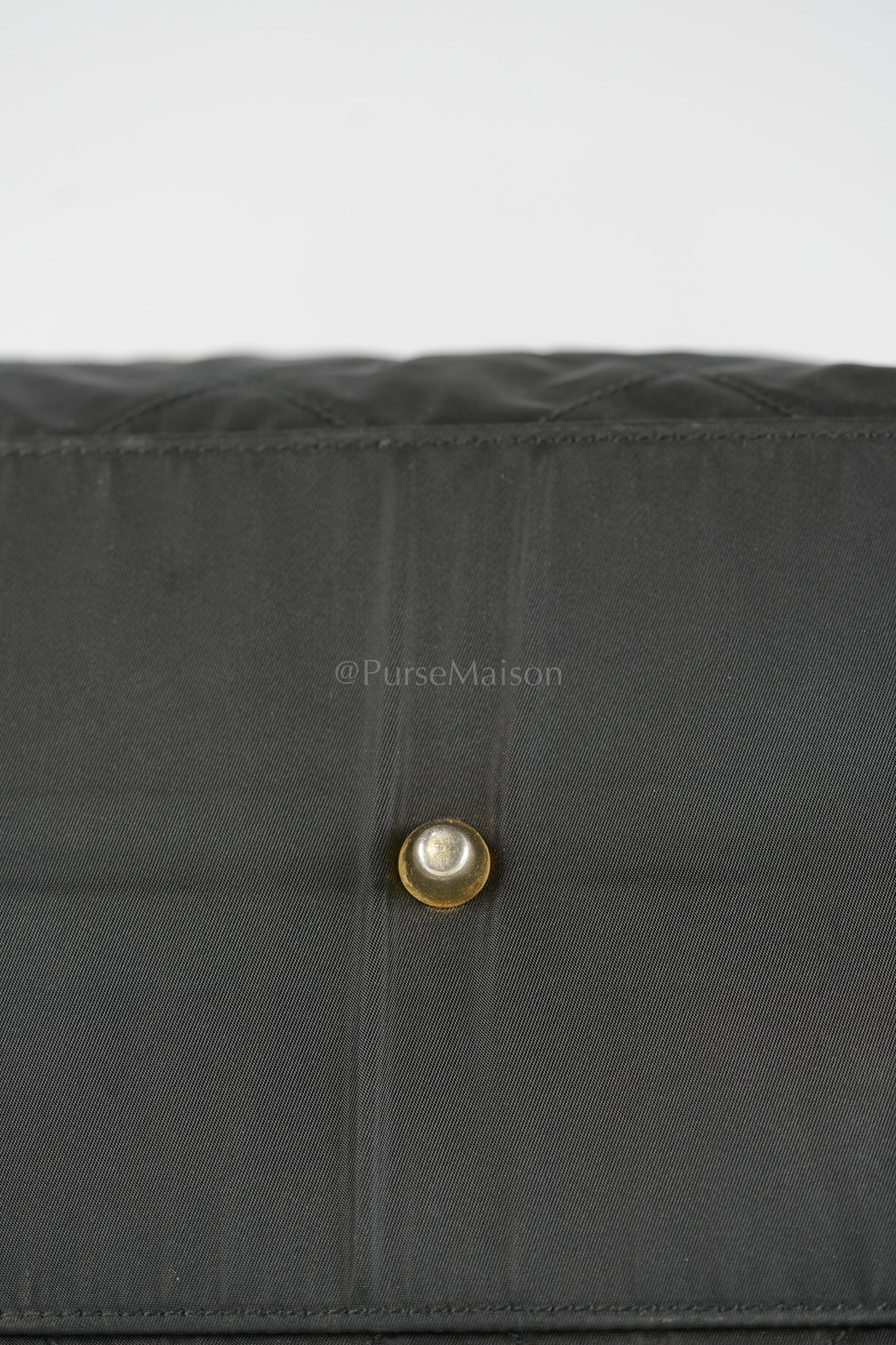 Nylon Boston Duffle Bag in Black Quilted Tessuto with Chain Strap | Purse Maison Luxury Bags Shop