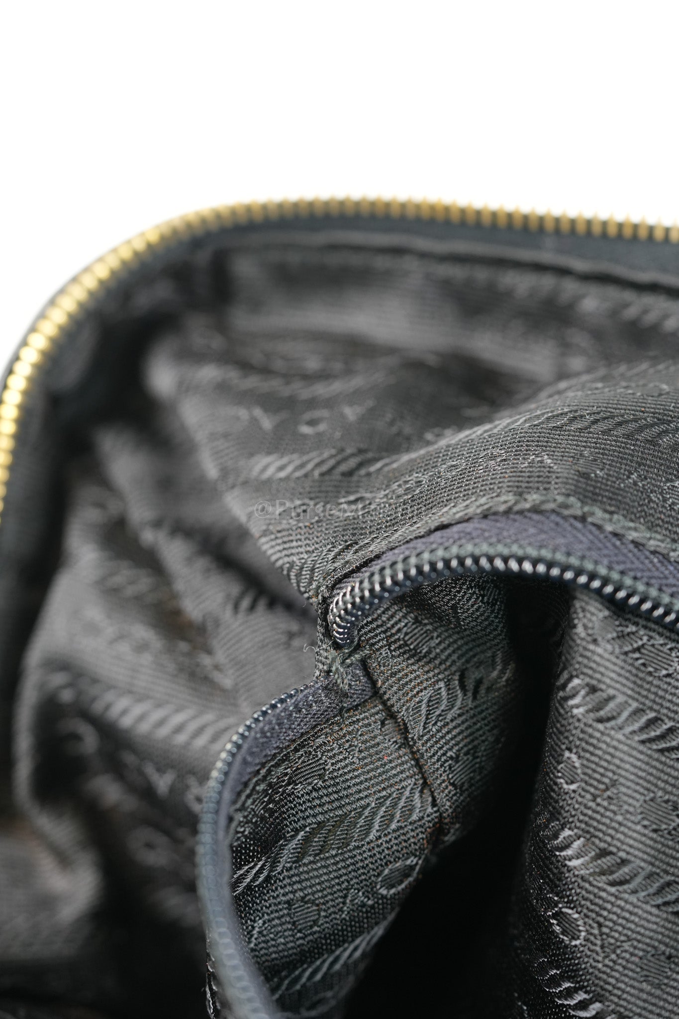 Nylon Boston Duffle Bag in Black Quilted Tessuto with Chain Strap | Purse Maison Luxury Bags Shop