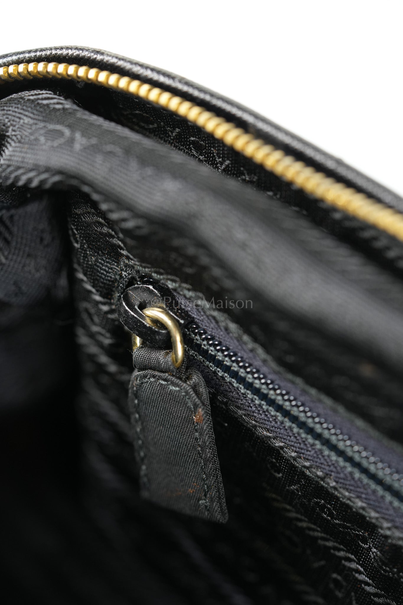 Nylon Boston Duffle Bag in Black Quilted Tessuto with Chain Strap | Purse Maison Luxury Bags Shop