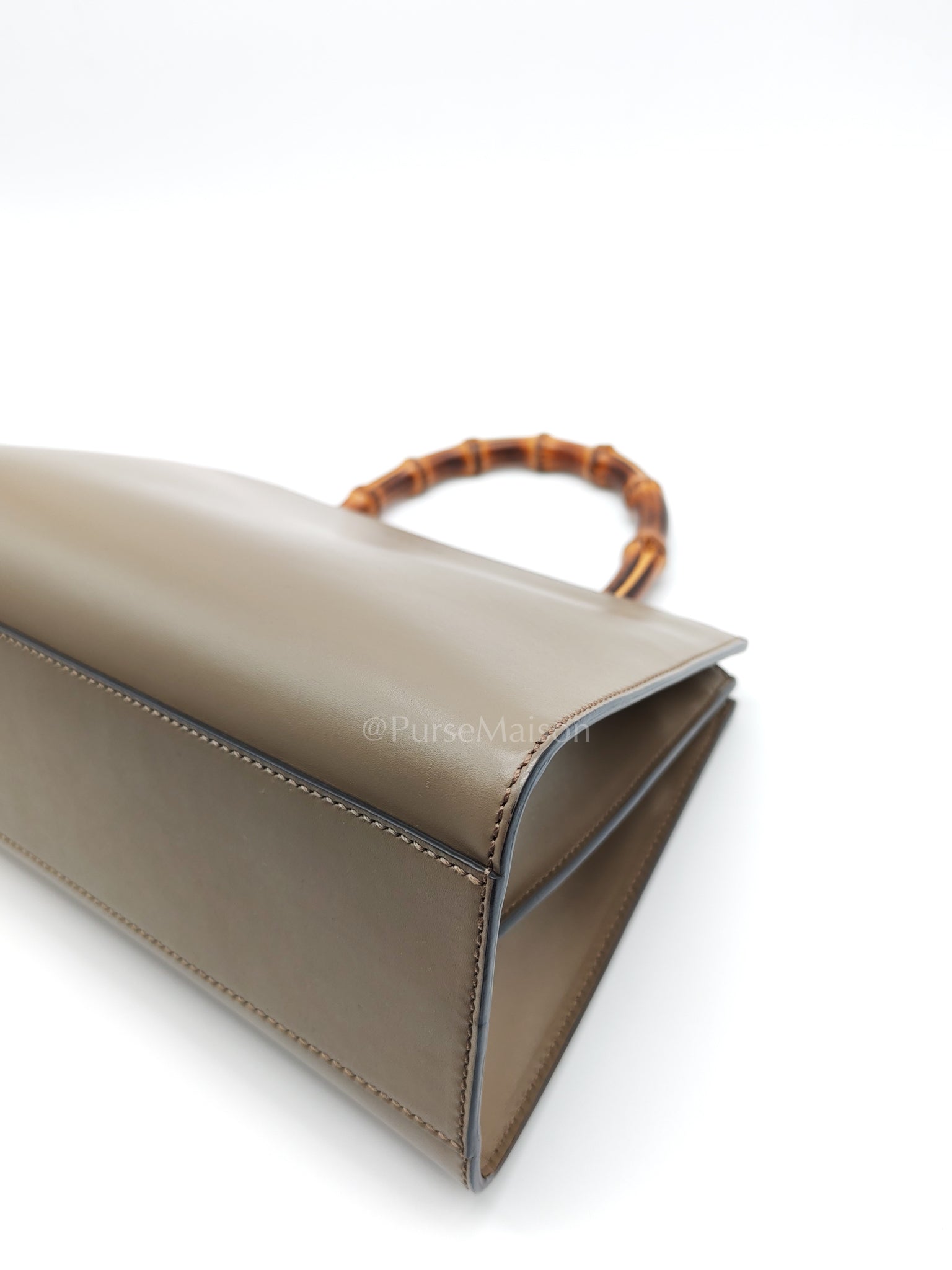 Nymphaea Small in Light Khaki Smooth Calfskin Leather Shoulder Bag | Purse Maison Luxury Bags Shop