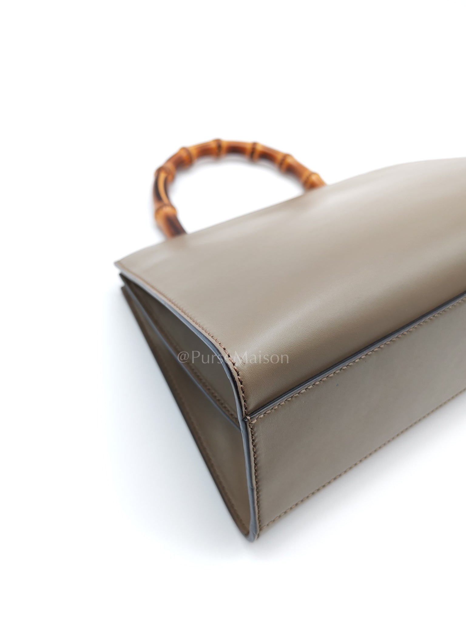 Nymphaea Small in Light Khaki Smooth Calfskin Leather Shoulder Bag | Purse Maison Luxury Bags Shop