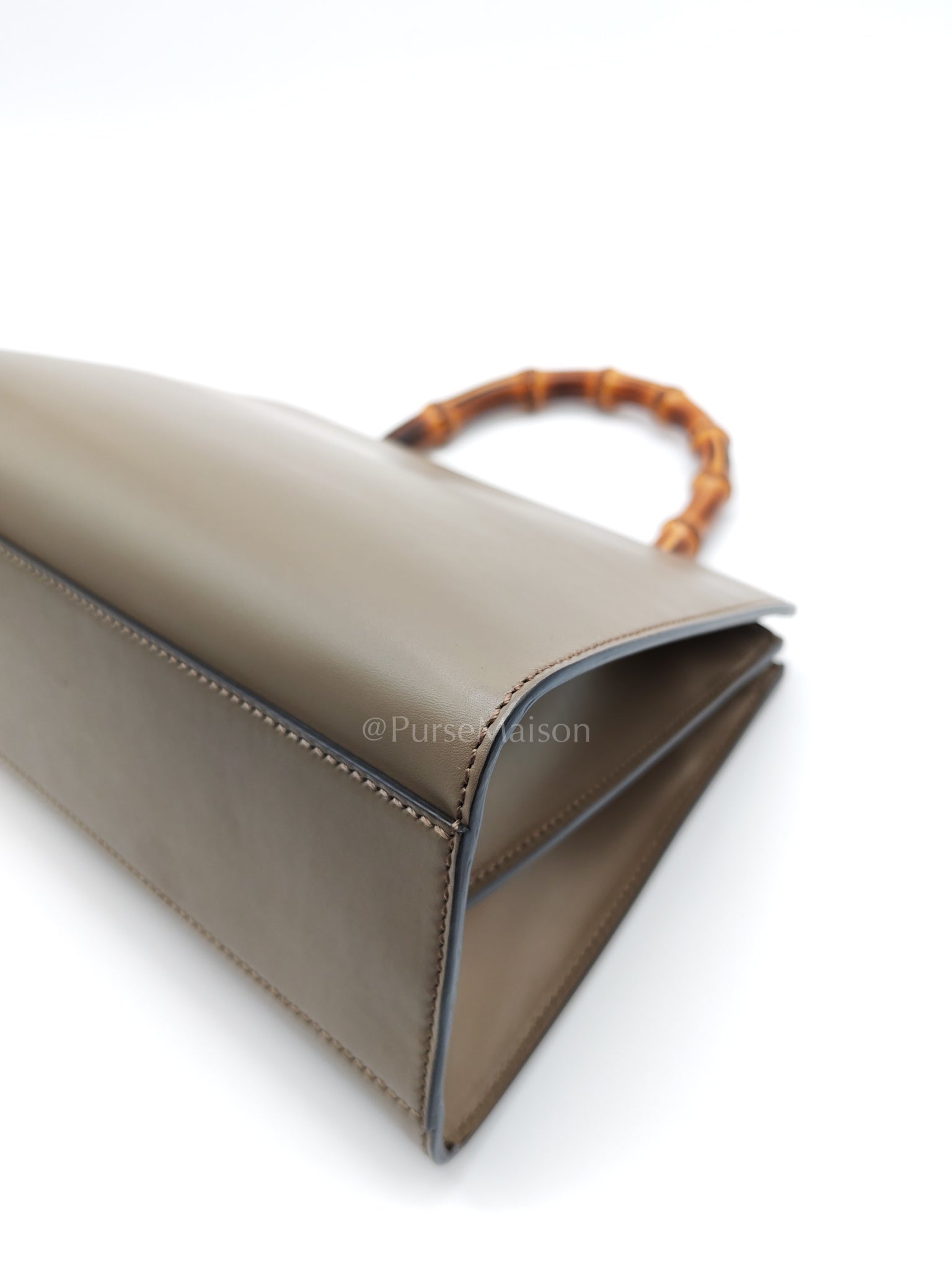 Nymphaea Small in Light Khaki Smooth Calfskin Leather Shoulder Bag | Purse Maison Luxury Bags Shop