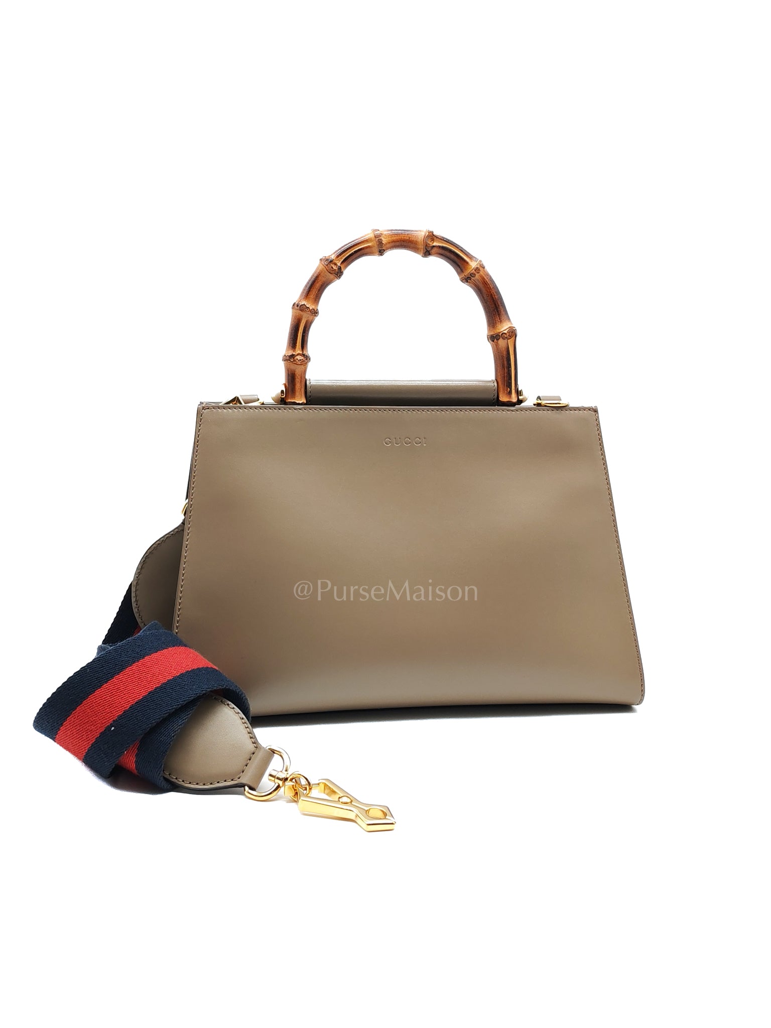 Nymphaea Small in Light Khaki Smooth Calfskin Leather Shoulder Bag | Purse Maison Luxury Bags Shop