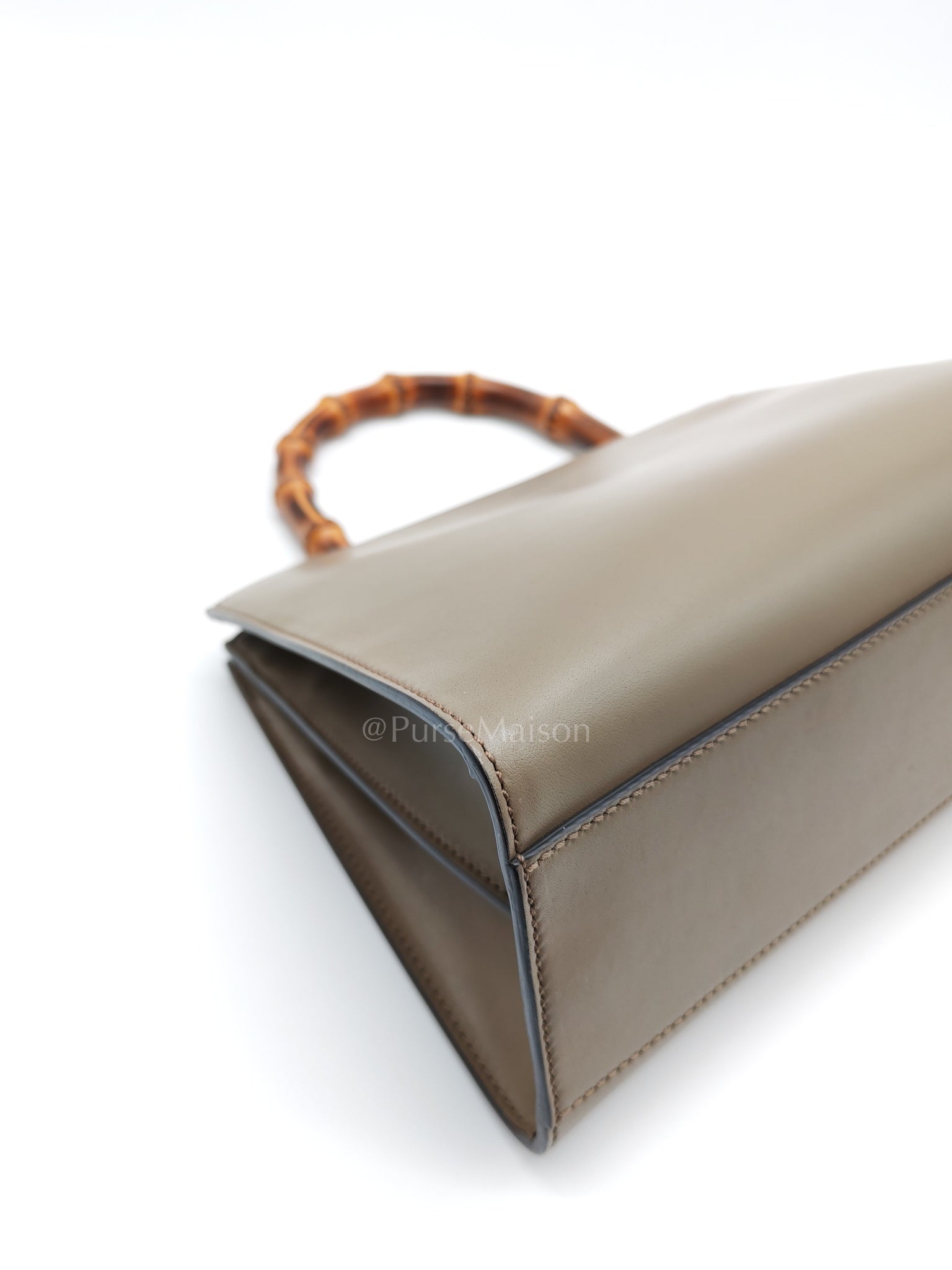 Nymphaea Small in Light Khaki Smooth Calfskin Leather Shoulder Bag | Purse Maison Luxury Bags Shop