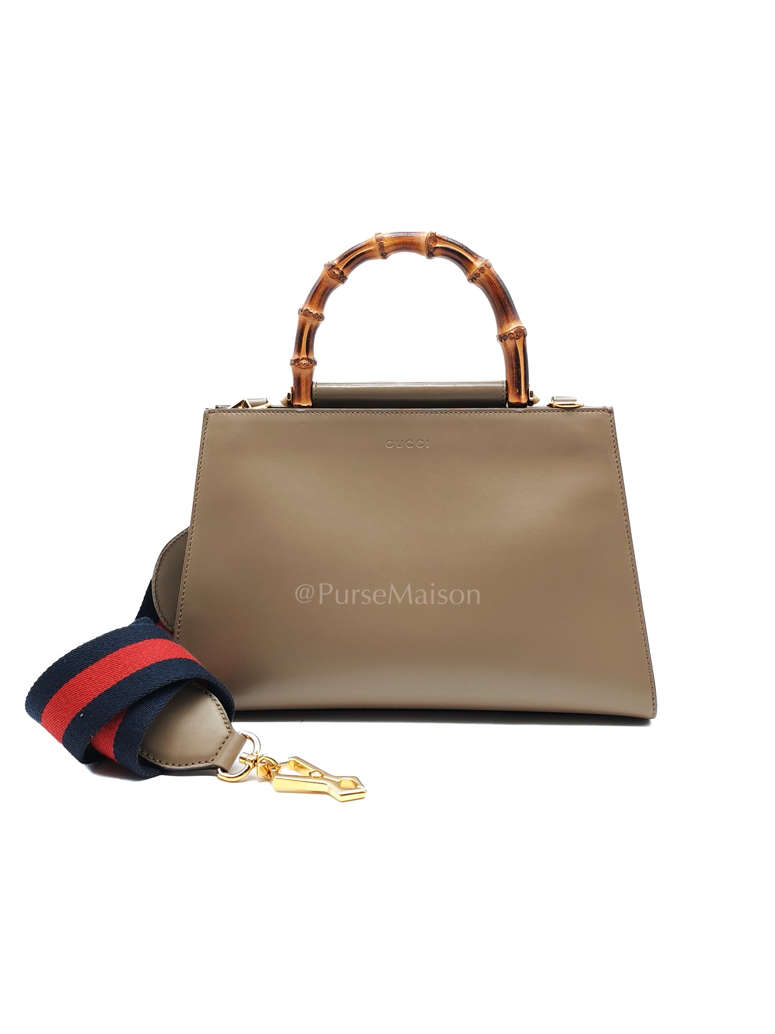 Nymphaea Small in Light Khaki Smooth Calfskin Leather Shoulder Bag | Purse Maison Luxury Bags Shop