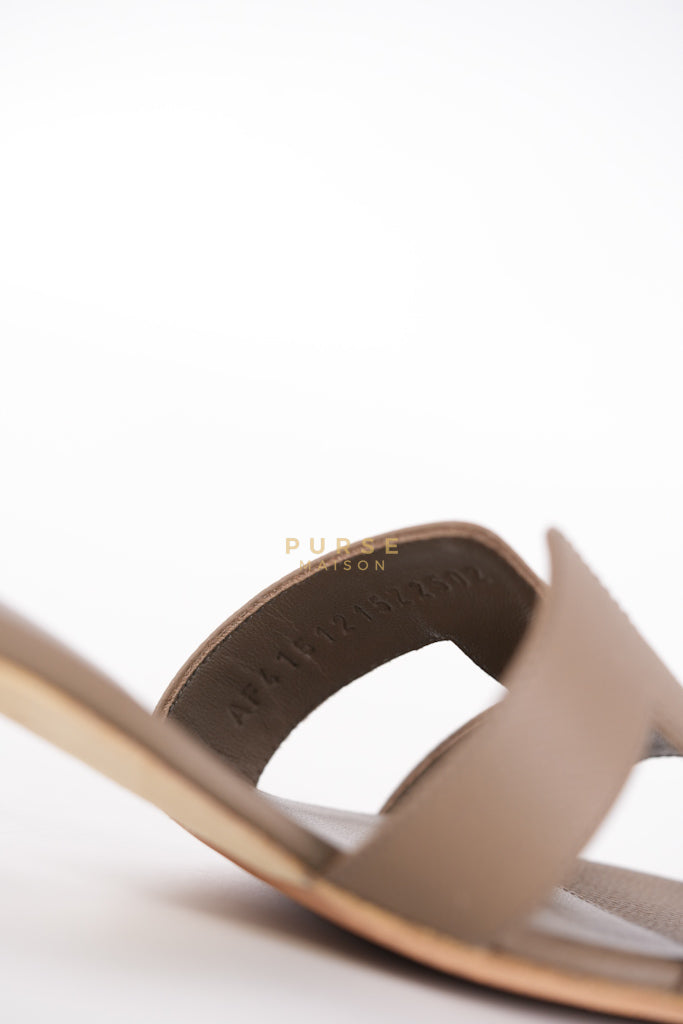 Oasis Sandals in Etoupe Leather Size 38(24.5cm) | Purse Maison Luxury Bags Shop