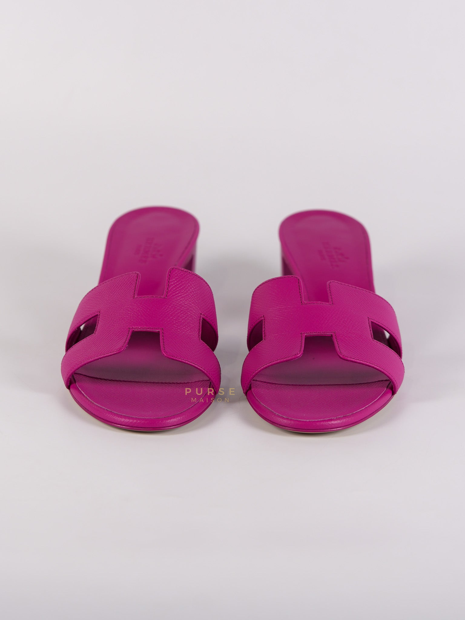 Oasis Sandals Rose Bougainvilliers in Epsom Leathe Size 38.5 EU (24 cm) | Purse Maison Luxury Bags Shop