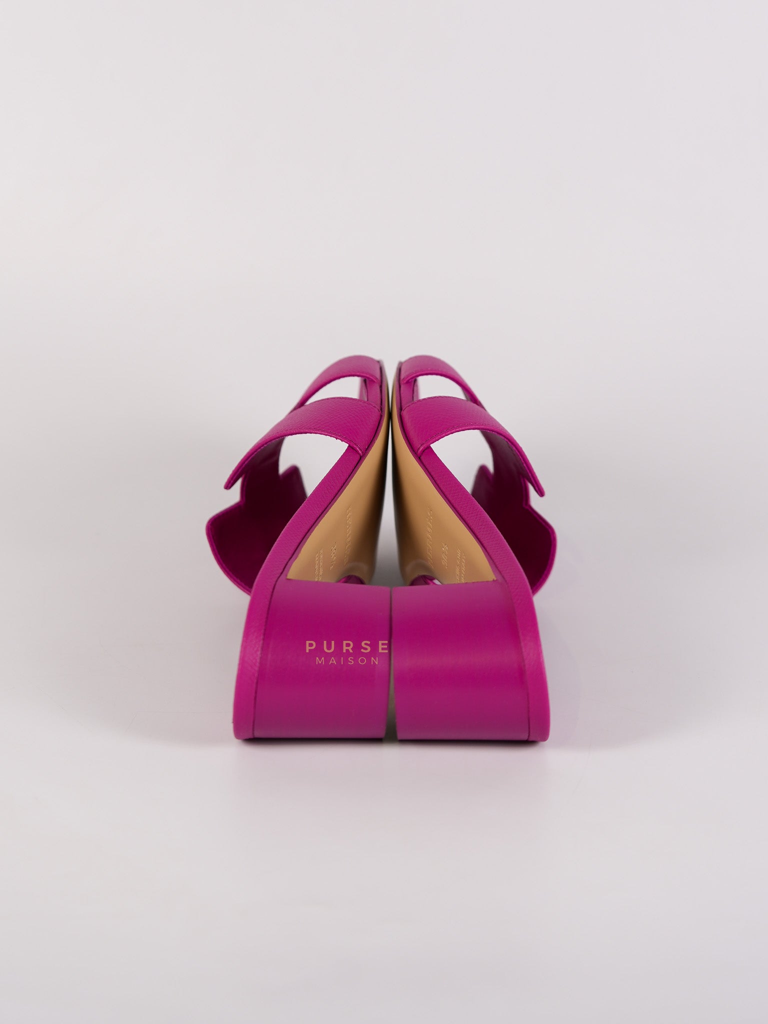 Oasis Sandals Rose Bougainvilliers in Epsom Leathe Size 38.5 EU (24 cm) | Purse Maison Luxury Bags Shop
