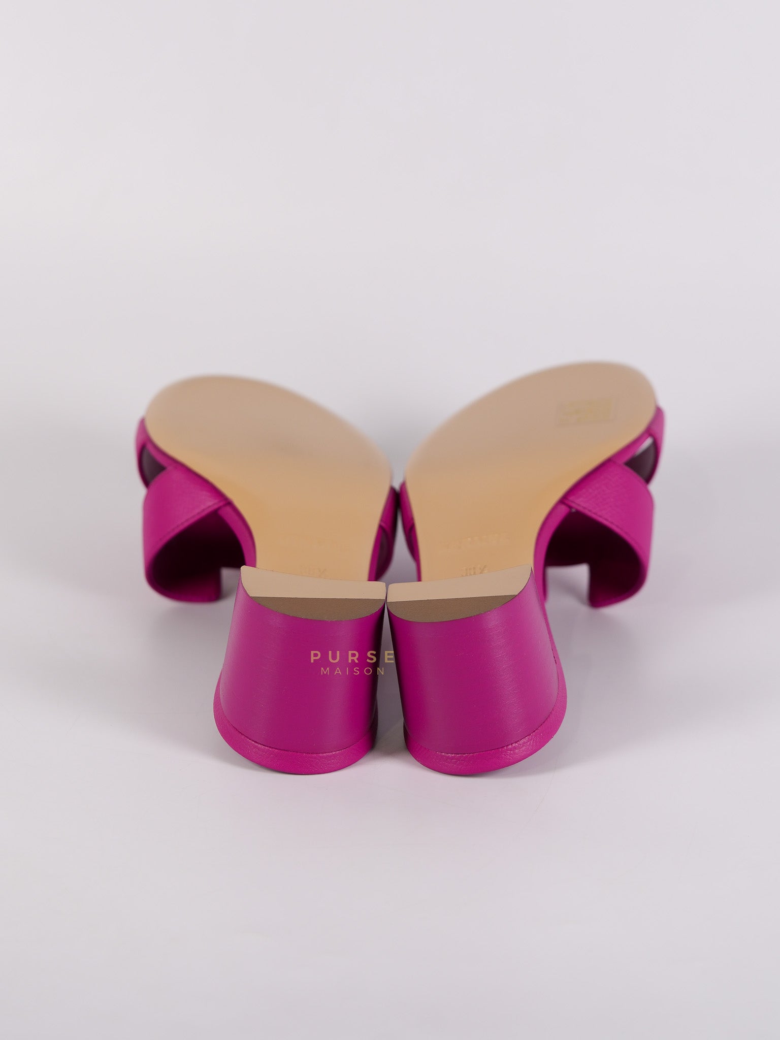 Oasis Sandals Rose Bougainvilliers in Epsom Leathe Size 38.5 EU (24 cm) | Purse Maison Luxury Bags Shop