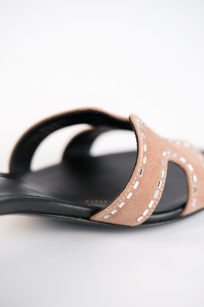 Oasis Suede with Rhinestone Size 37 EU (23 cm) | Purse Maison Luxury Bags Shop