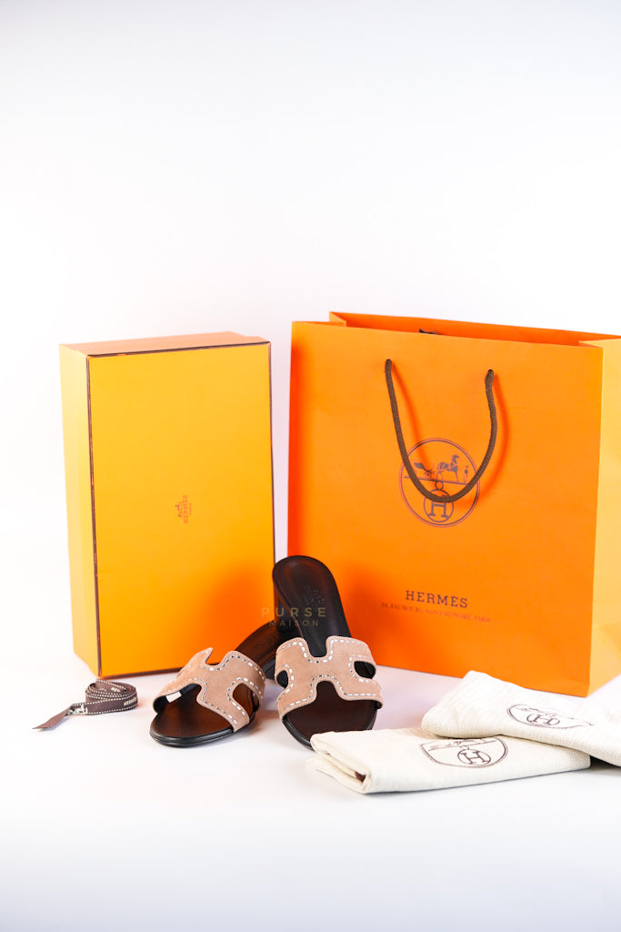 Oasis Suede with Rhinestone Size 37 EU (23 cm) | Purse Maison Luxury Bags Shop